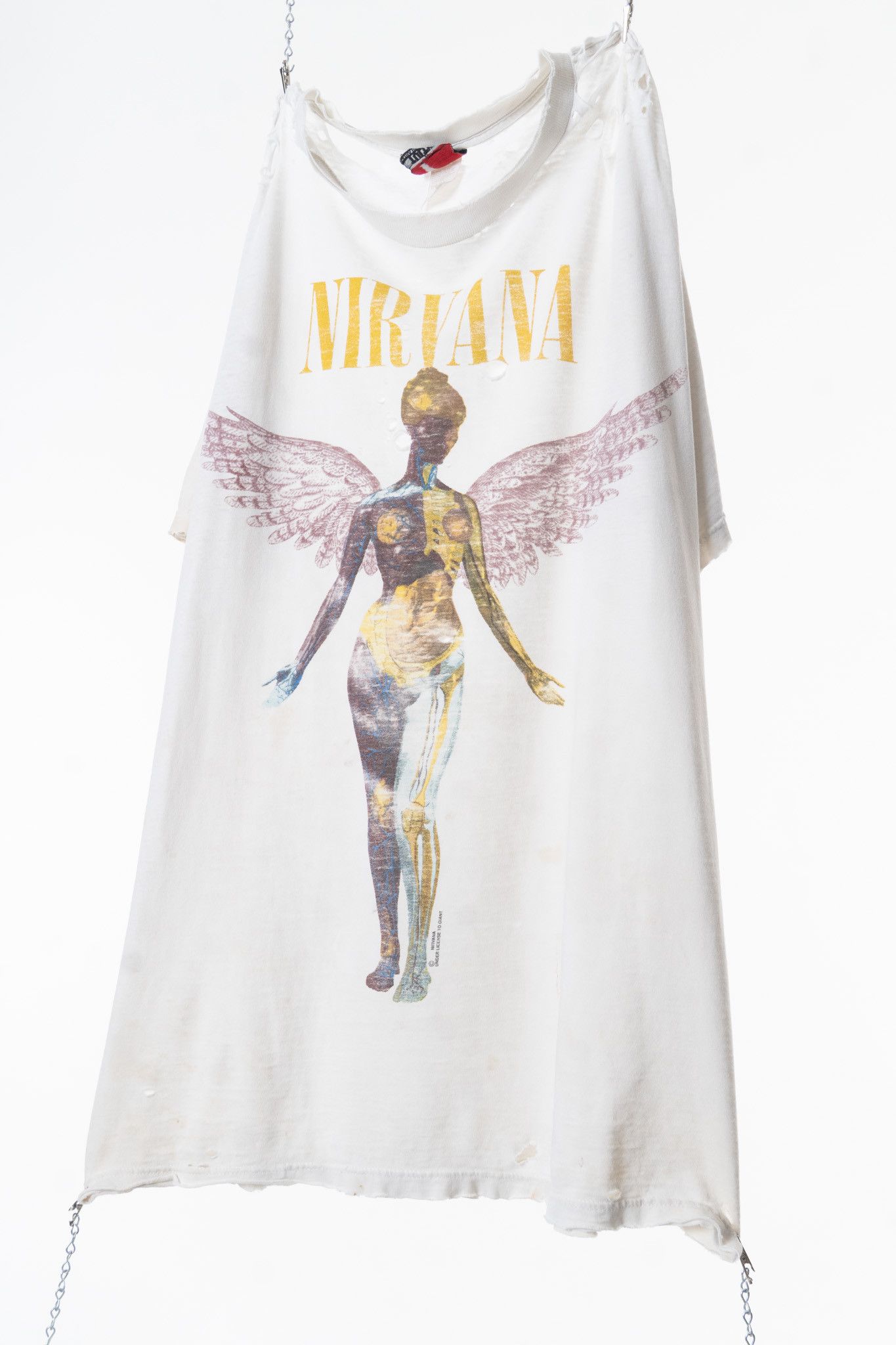 Vintage VINTAGE 1993 NIRVANA ‘IN UTERO’ THRASHED BANDT-SHIRT Size US XL / EU 56 / 4 - 4 Thumbnail