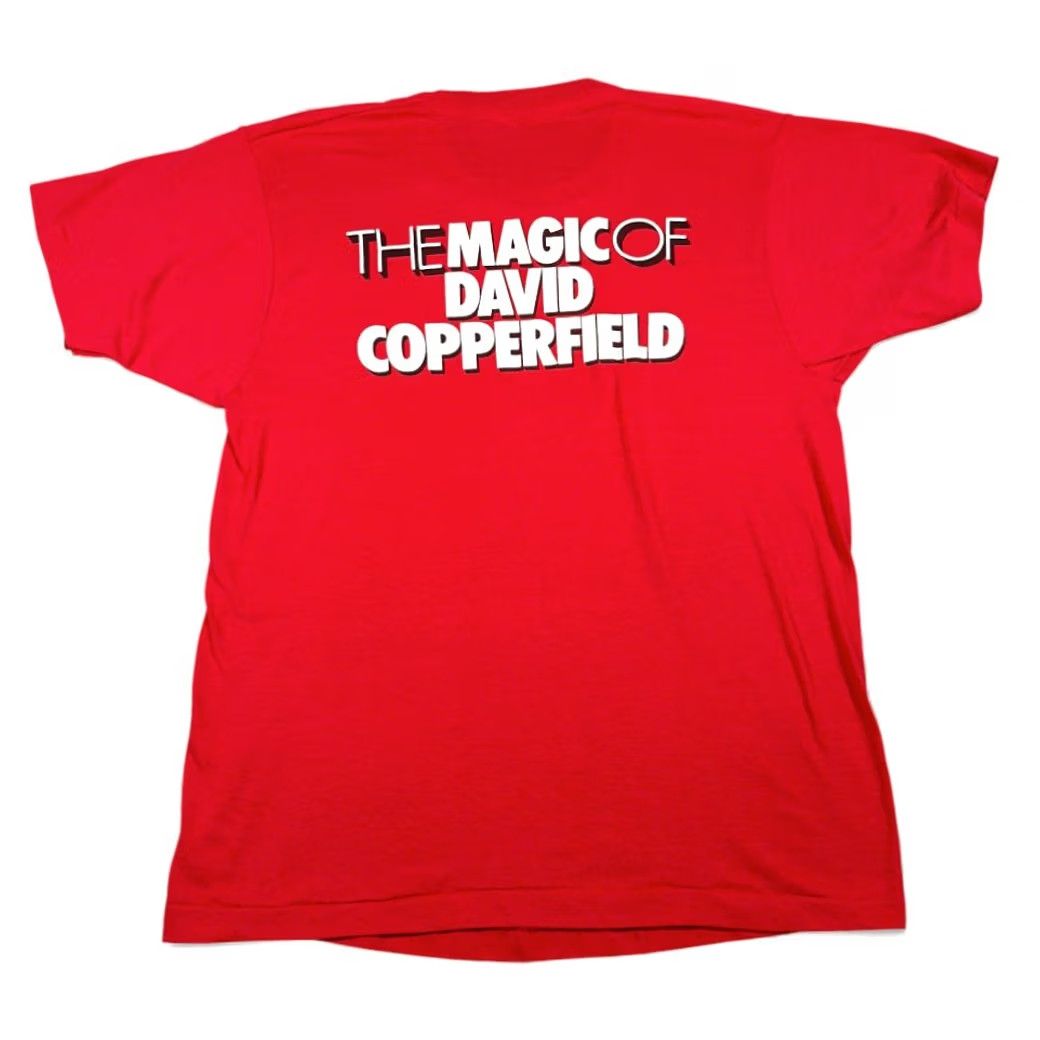 Vintage VINTAGE David Copperfield Shirt Screen Stars Adult MEDIUM Red 80s USA Cotton Blend T-Shirt Mens Size US M / EU 48-50 / 2 - 3 Thumbnail