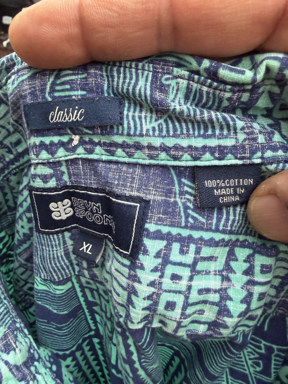 Reyn Spooner PreOwned Reyn Spooner Hawaiian Print Green/Blue Men's XL Size US XL / EU 56 / 4 - 4 Thumbnail
