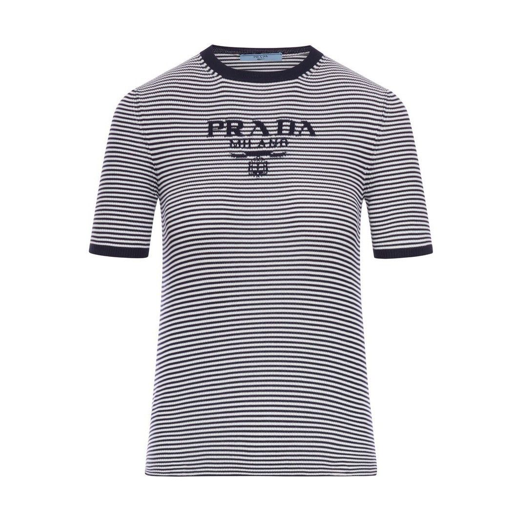 PRADA Blue/White Silk Sweater New & Authentic (Women's size: