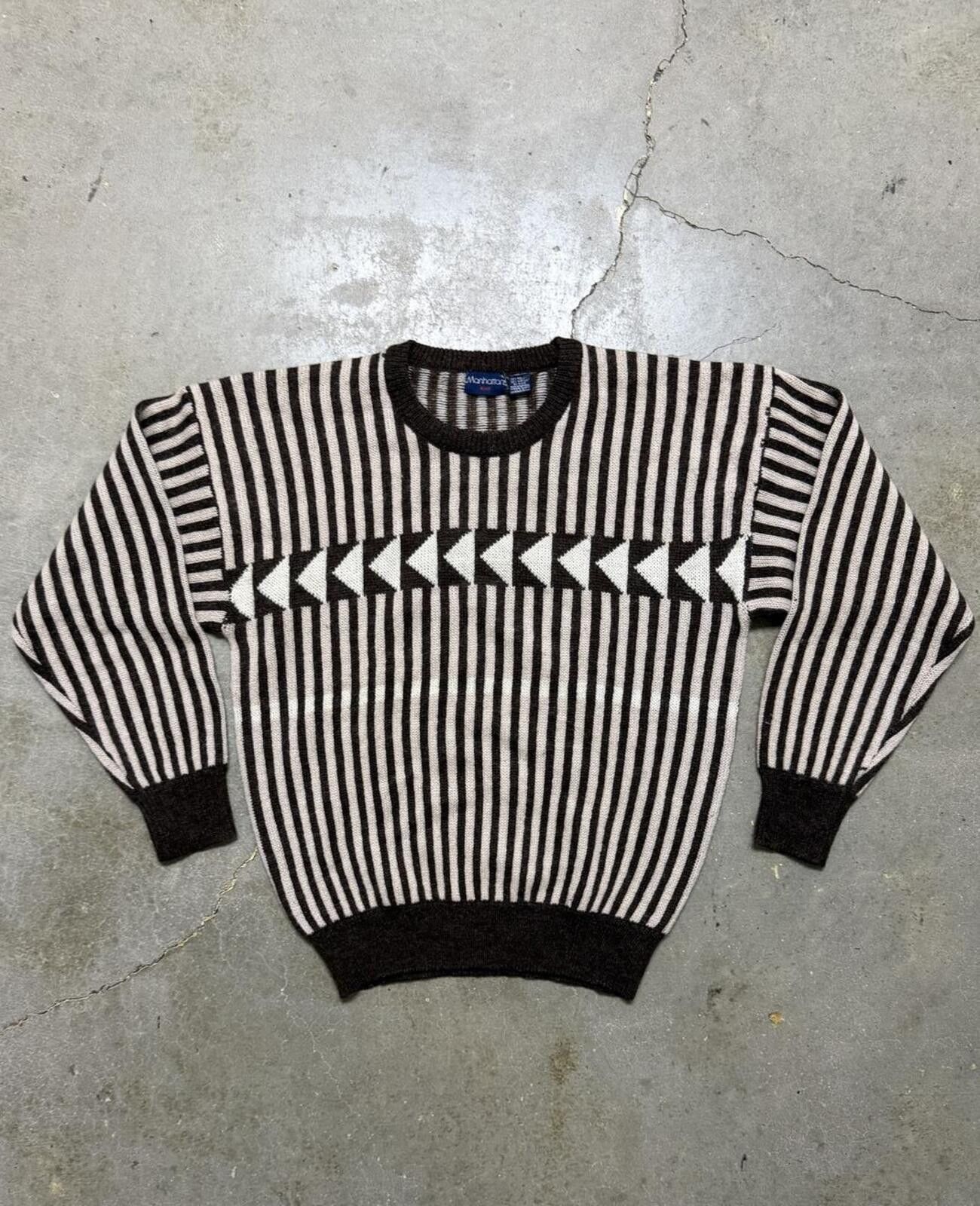 Manhattan Portage VTG Manhattan knit Geometric Sweater Size US L / EU 52-54 / 3 - 1 Thumbnail