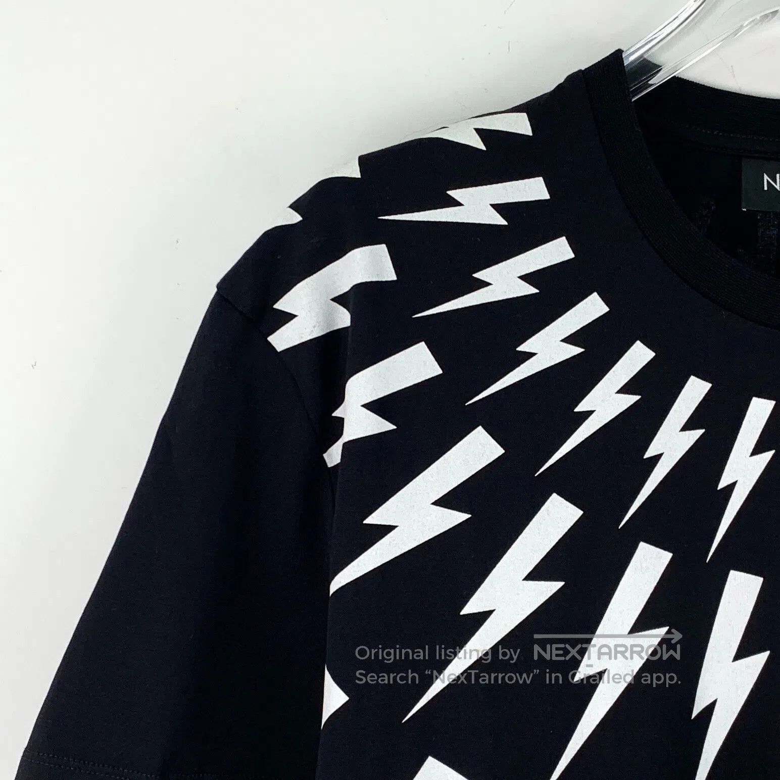 Neil Barrett Neil Barrett Black cotton round neck short-sleeved T-shirt Size US M / EU 48-50 / 2 - 3 Thumbnail