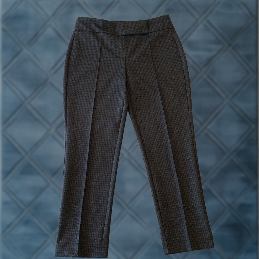 Vintage Zac & Rachel Pants Womens Medium Blue Geometric Pull On Stretch Ankle Straight Size 32" / US 10 / IT 46 - 1 Thumbnail