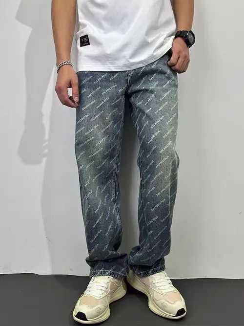 VIBE Vintage high street letter print loose casual jeans Size US 34 / EU 50 - 1 Thumbnail
