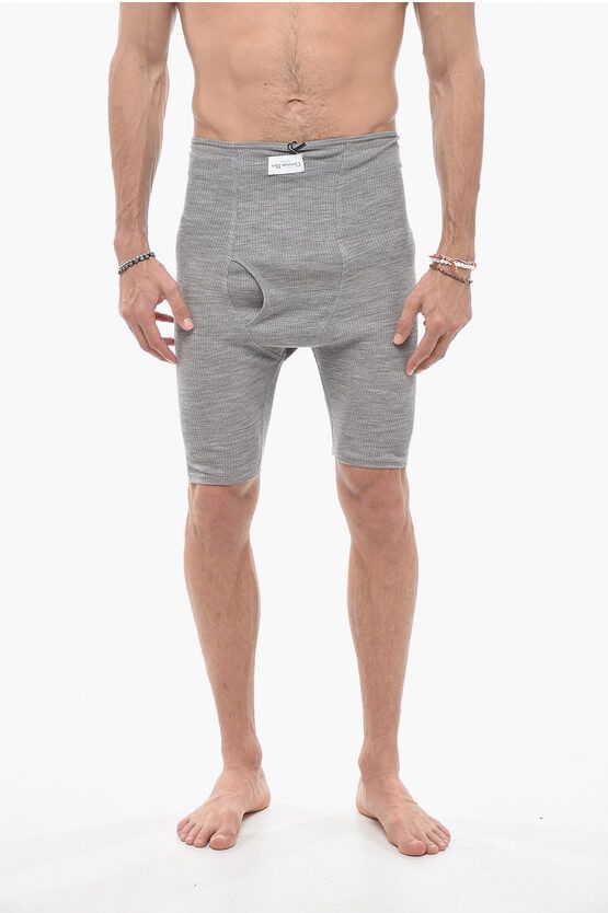 image of Dior Couture Virgin Wool Jersey Boxer in Grey, Men's