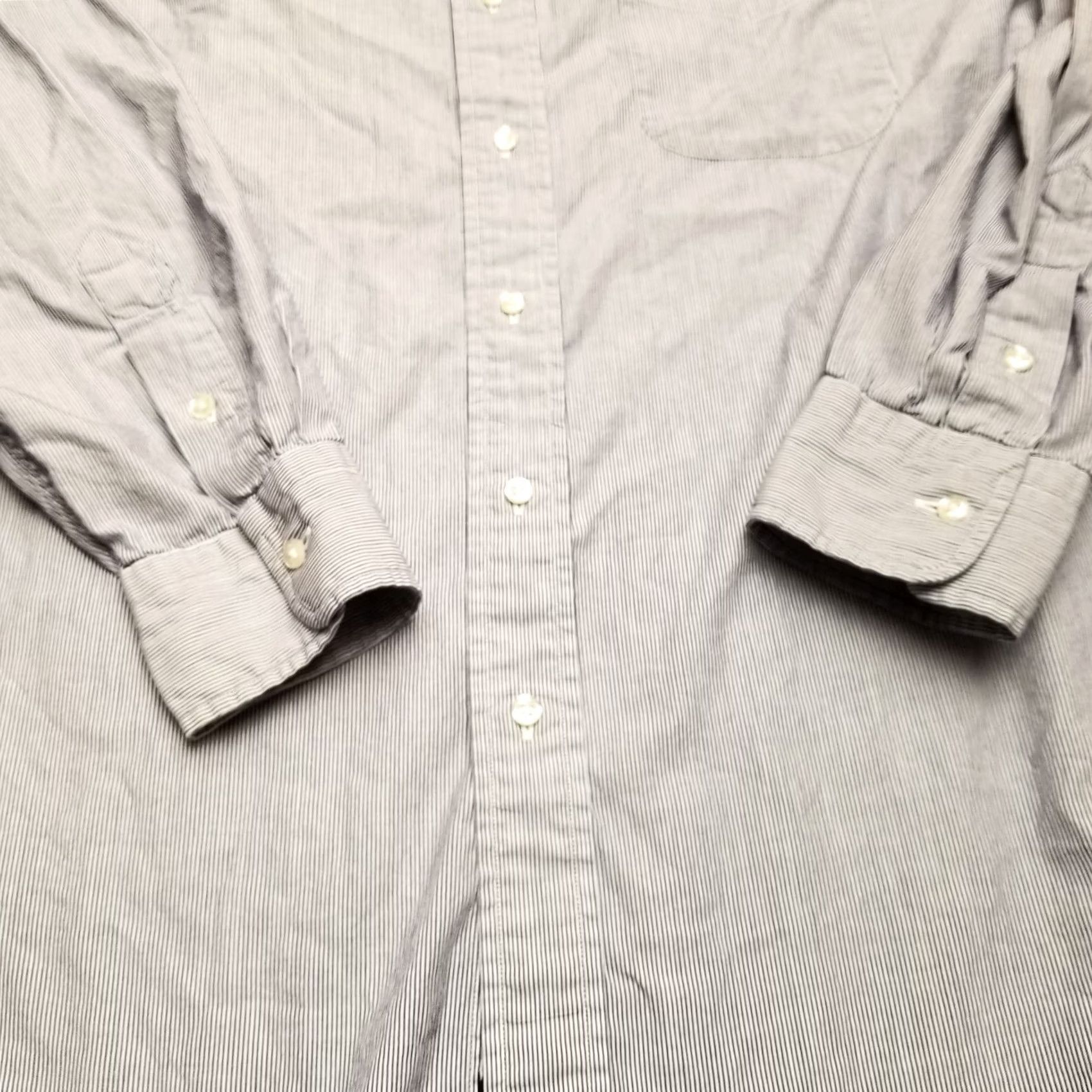 Nordstrom Gitmann Brothers Shirt Mens 16.5 34 Blue Striped 100% Cotton Button Long Sleeve Size US XL / EU 56 / 4 - 5 Thumbnail