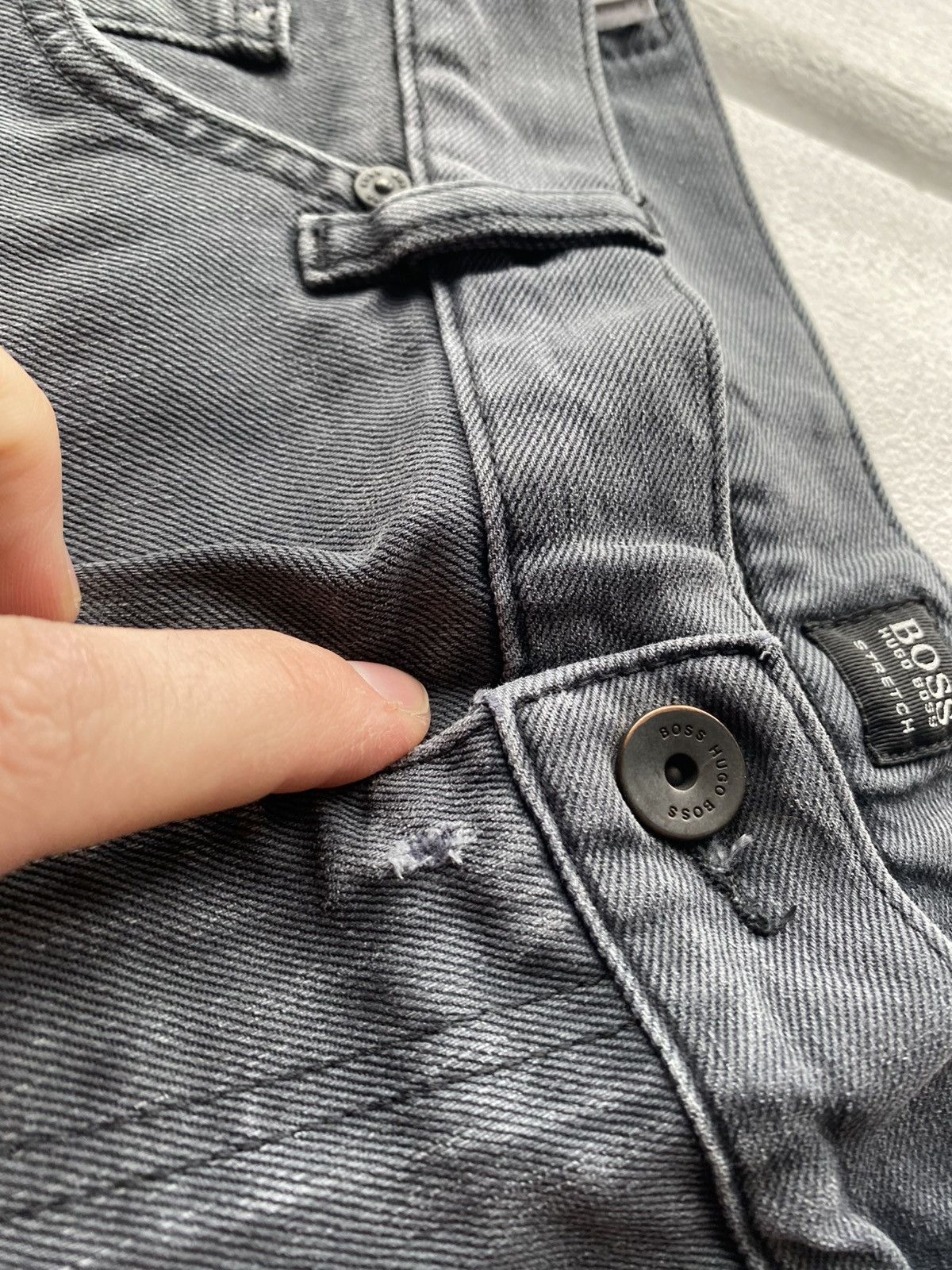 Hugo Boss 00s Luxury Hugo Boss Grey Stretch Denim Jeans Straight Fit Size US 38 / EU 54 - 5 Thumbnail