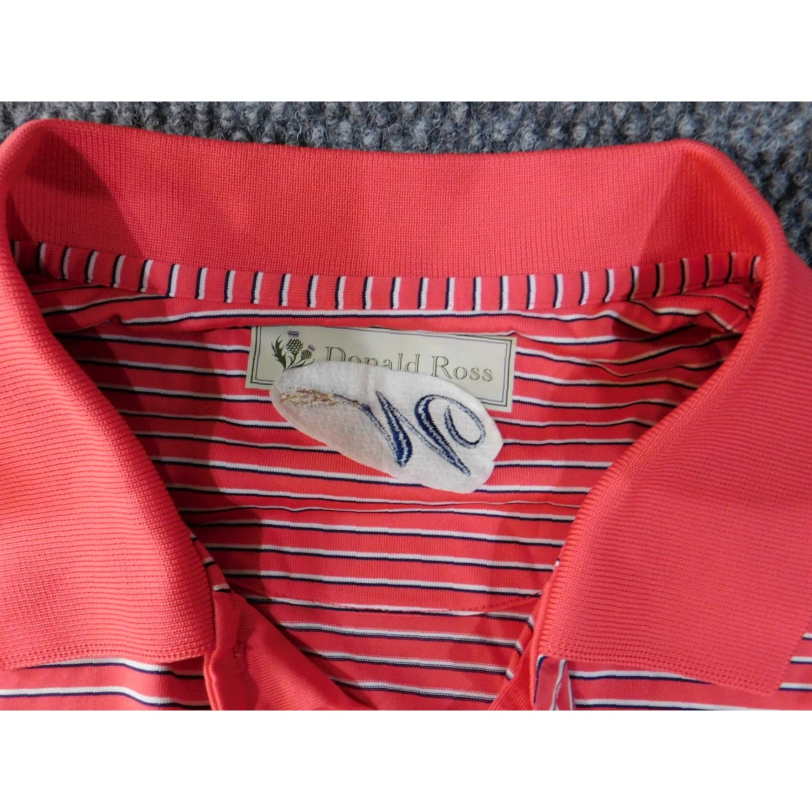 Vintage Donald Ross Polo 2XL Mens Red Striped Knit Short Sleeve Golf Performance Stretch Shirt Size US XXL / EU 58 / 5 - 6 Thumbnail