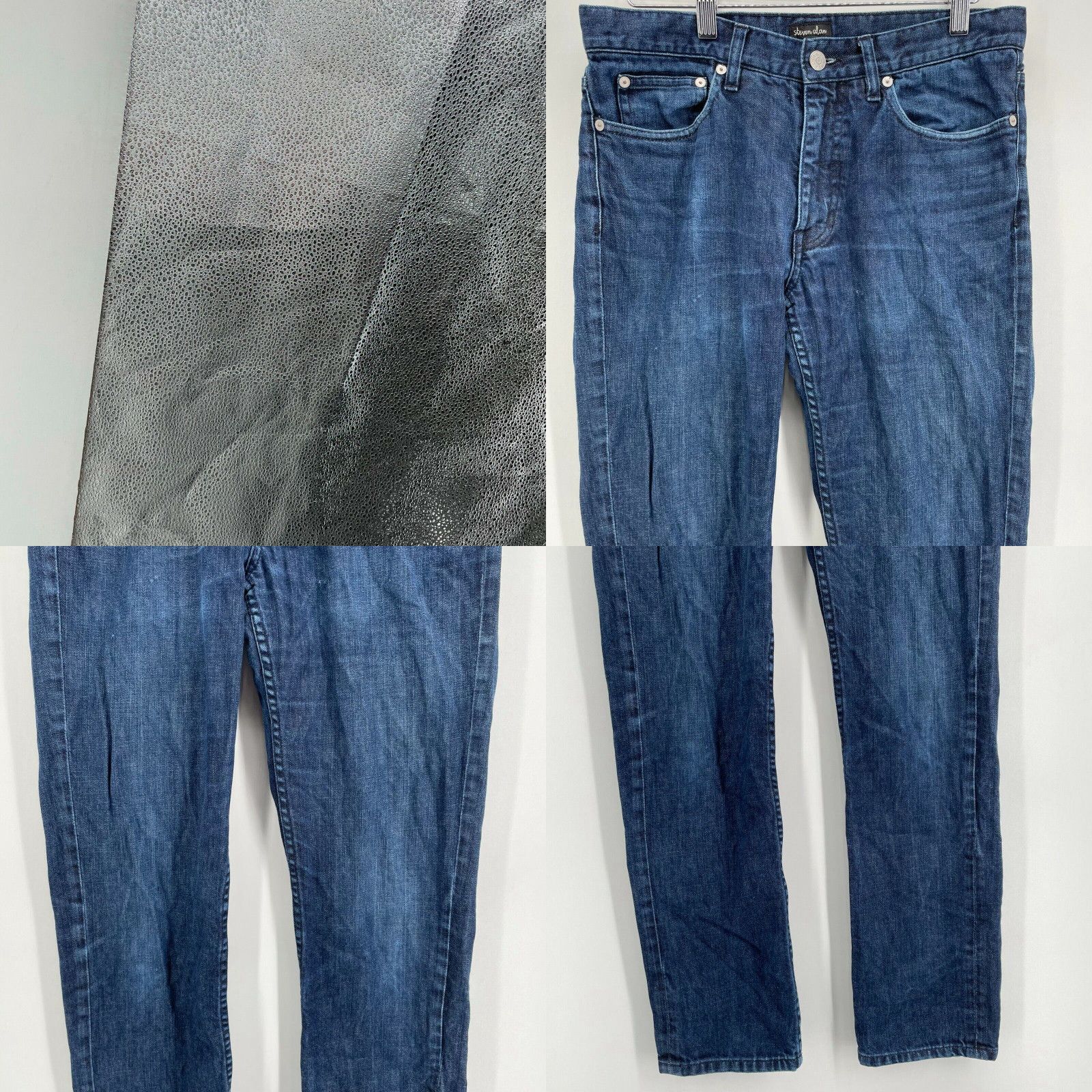 Vintage Steven Alan Jeans Men's 29 Blue Dark Wash 100% Cotton Denim