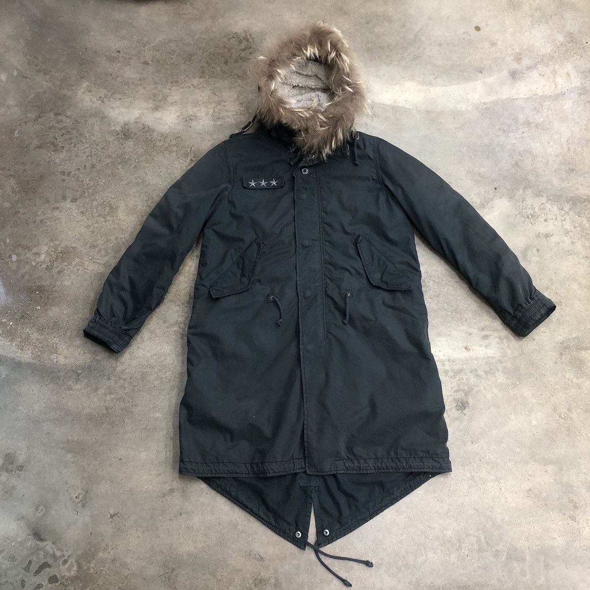 Avirex Sunfaded Hoodie Faux Fur Parka Fishtail