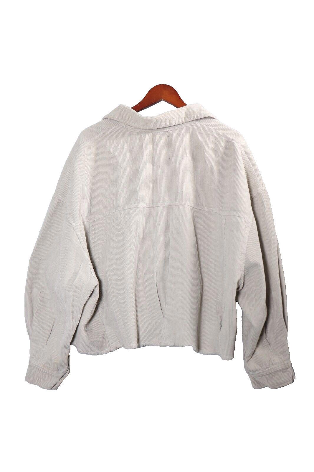 Zara Zara Small Beige Corduroy Cut Off Jacket Shacket Button Coat Size S / US 4 / IT 40 - 4 Thumbnail