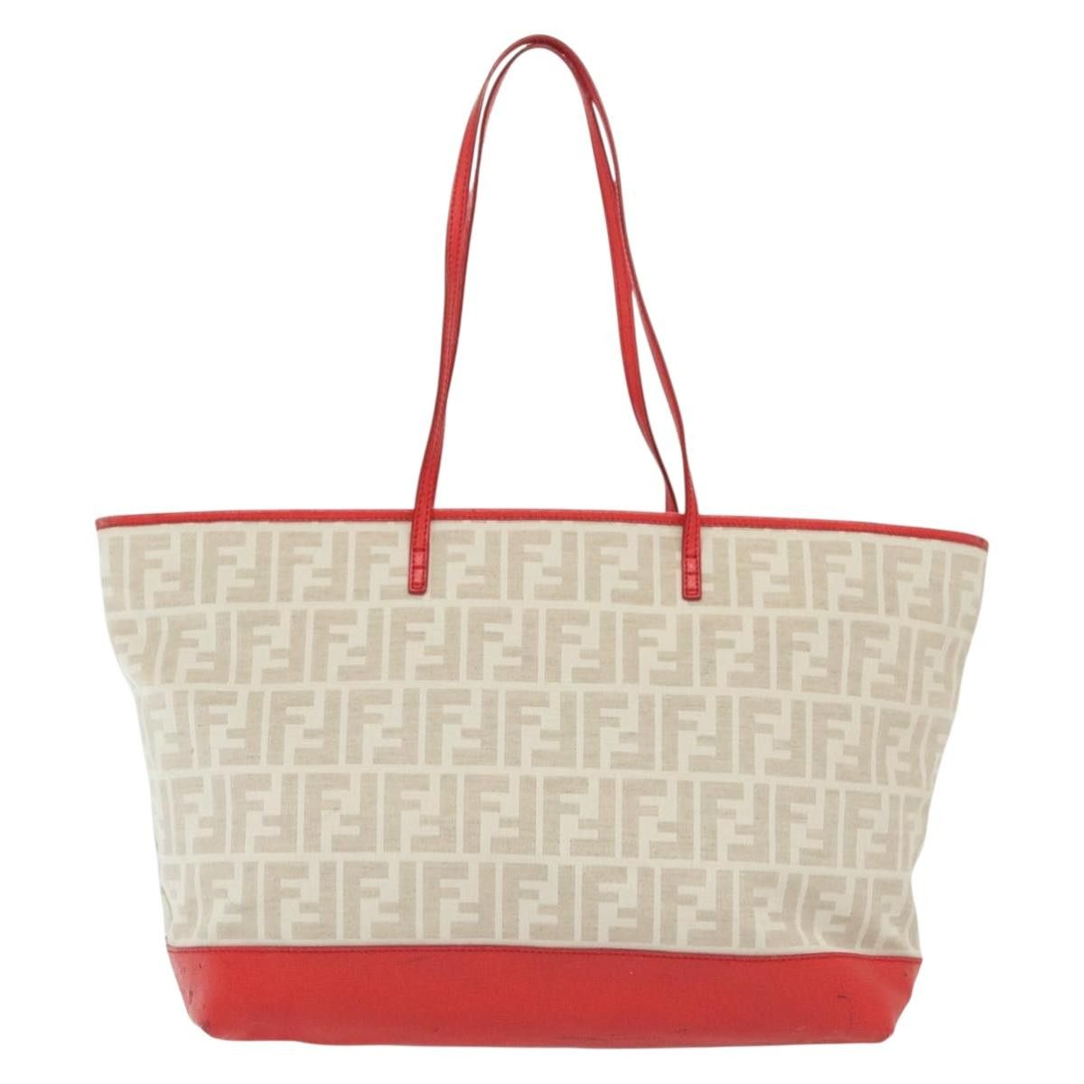 Fendi FENDI Zucca Canvas Tote Bag White Gold Size ONE SIZE - 3 Thumbnail