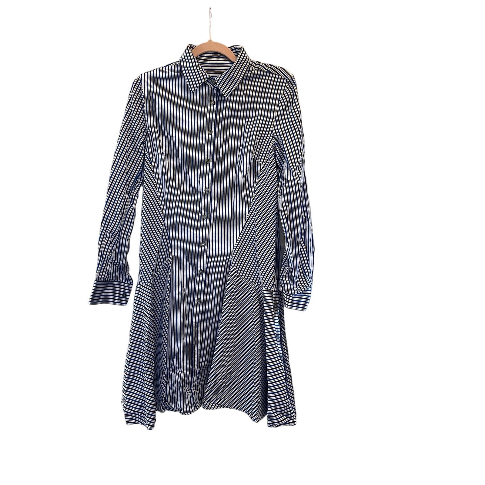 Derek Lam 10 Crosby Derek Lam Collective, Striped Button Down Dress, size: 44 Size L / US 10 / IT 46 - 7 Thumbnail