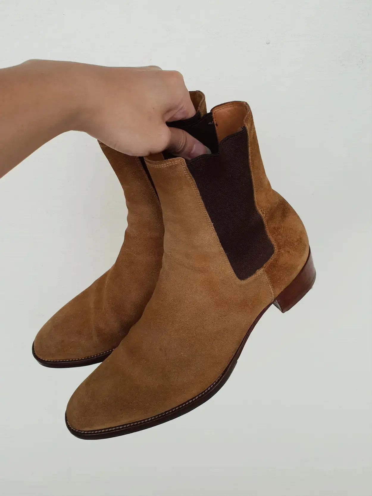 Saint Laurent Paris AW13 Ochre Suede Chelsea Boots Size US 7.5 / EU 40-41 - 2 Thumbnail