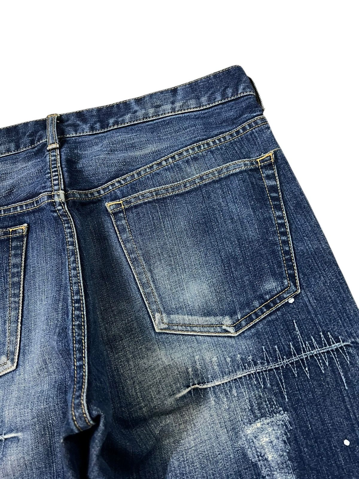 Japanese Brand Takeo Kikuchi Painted Pactwork Jean Japan Size US 33 - 23 Thumbnail