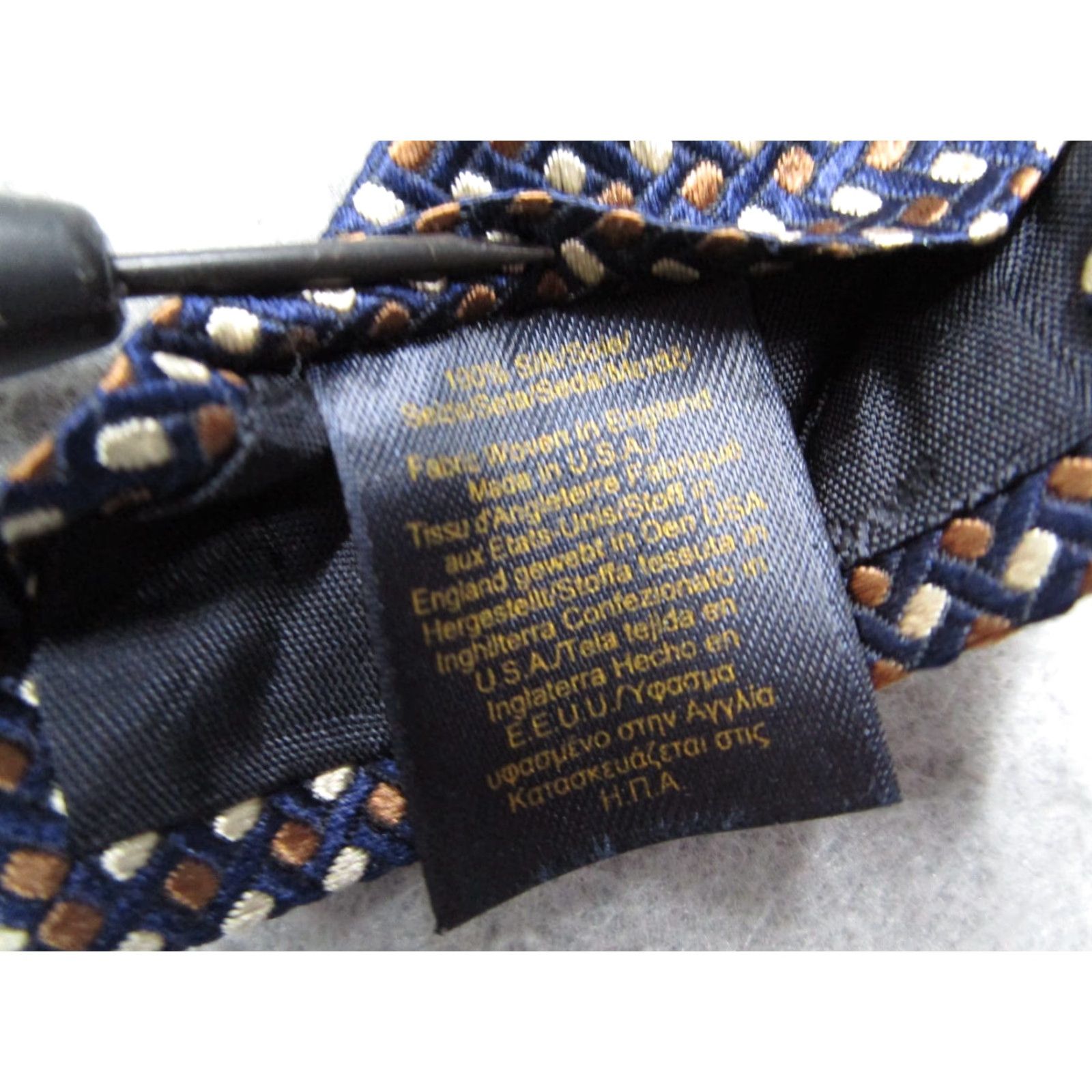 Brooks Brothers BROOKS BROTHERS MAKERS Necktie Mens Blue Abstract Silk Classic 57"-60" Made in USA Tie Designer Geometric Holiday Preppy Mens Size ONE SIZE - 4 Thumbnail