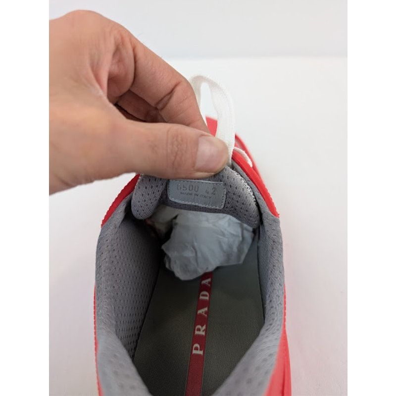 Prada o1rshd1 Calzature Uomo Icon Soft Lace Up Sneaker in Rosso Size US 9 / EU 42 - 17 Thumbnail