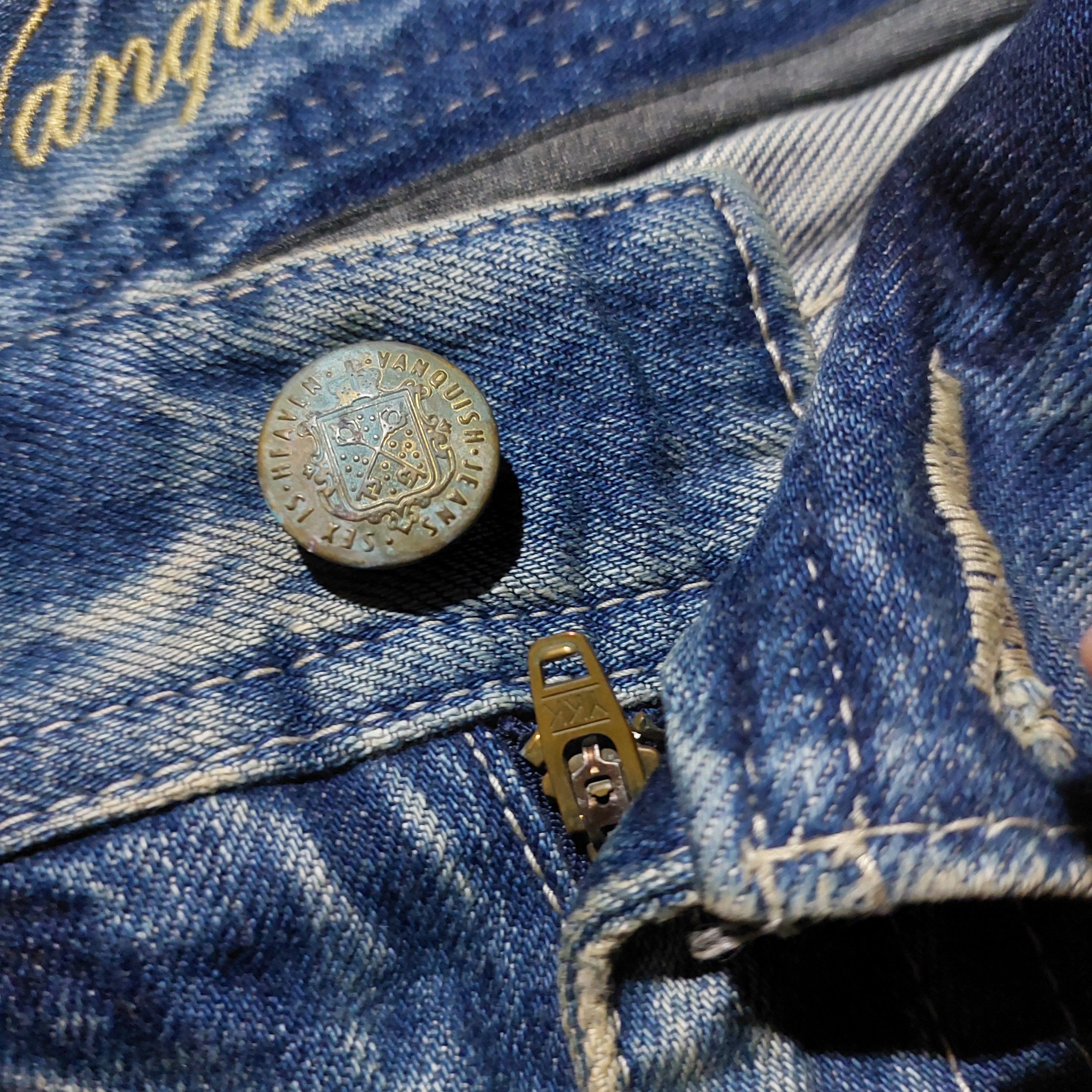 Vanquish Vanquish Gold japan Acid ripped Flared Jeans Size US 32 / EU 48 - 9 Thumbnail