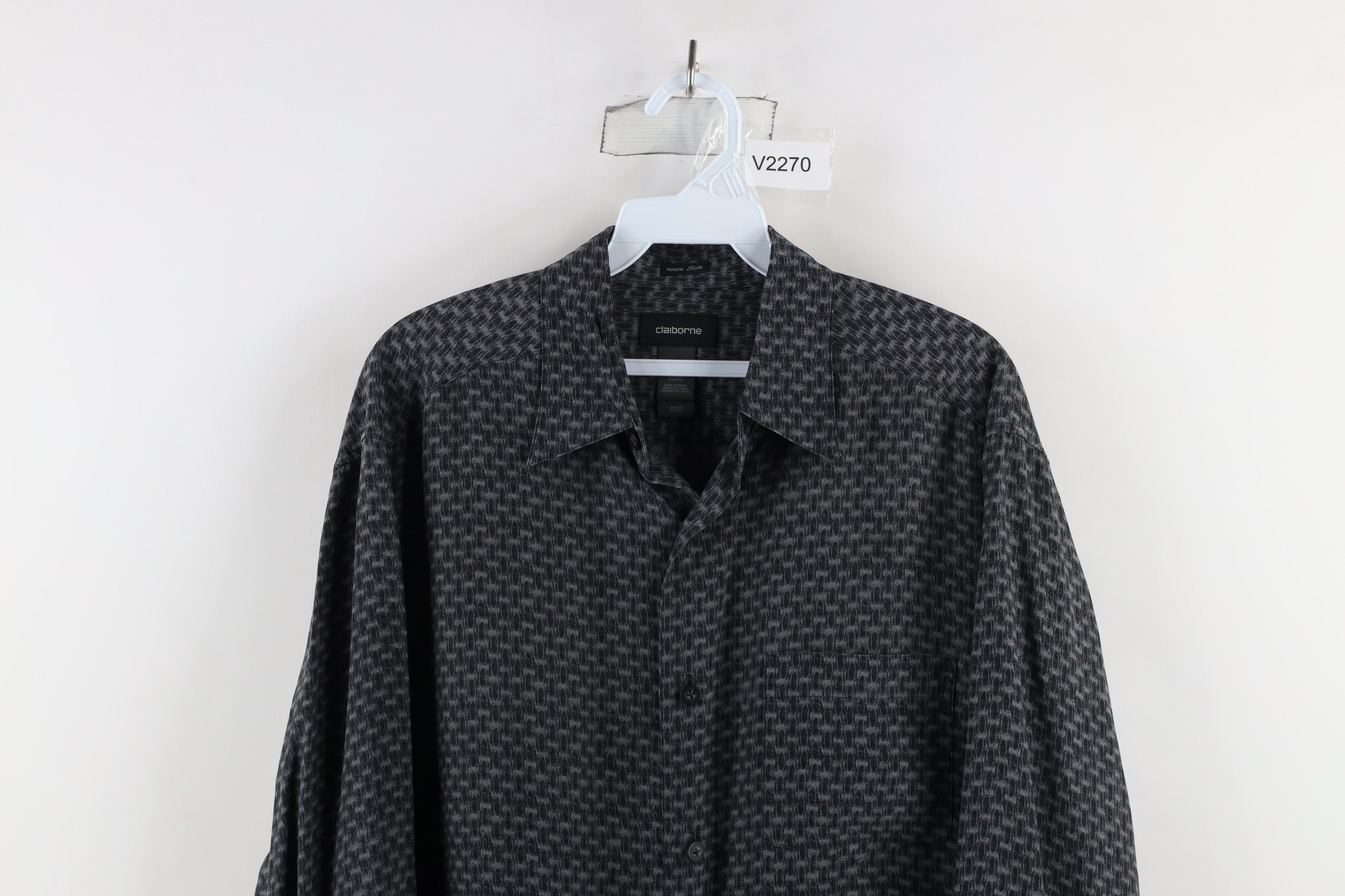Vintage Vintage 90s Streetwear Silk Long Sleeve Button Shirt Gray Size US M / EU 48-50 / 2 - 2 Thumbnail