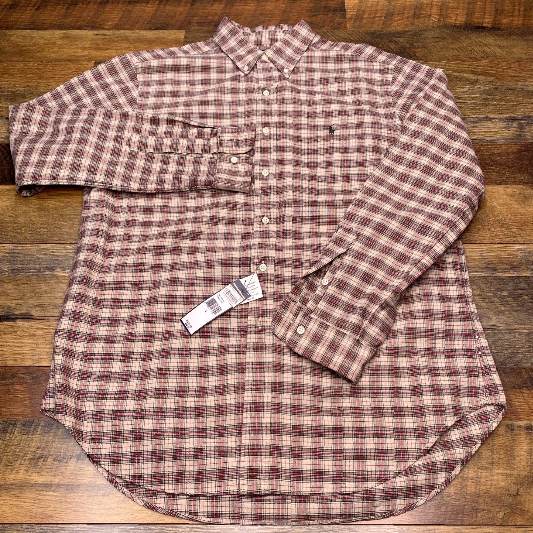 Ralph Lauren Ralph Lauren Shirt Adult Large Button-Up Long Sleeve Plaid Mens NEW Brown 100% Cotton Classic Button-Down Triangle Logo? Size US L / EU 52-54 / 3 - 2 Thumbnail