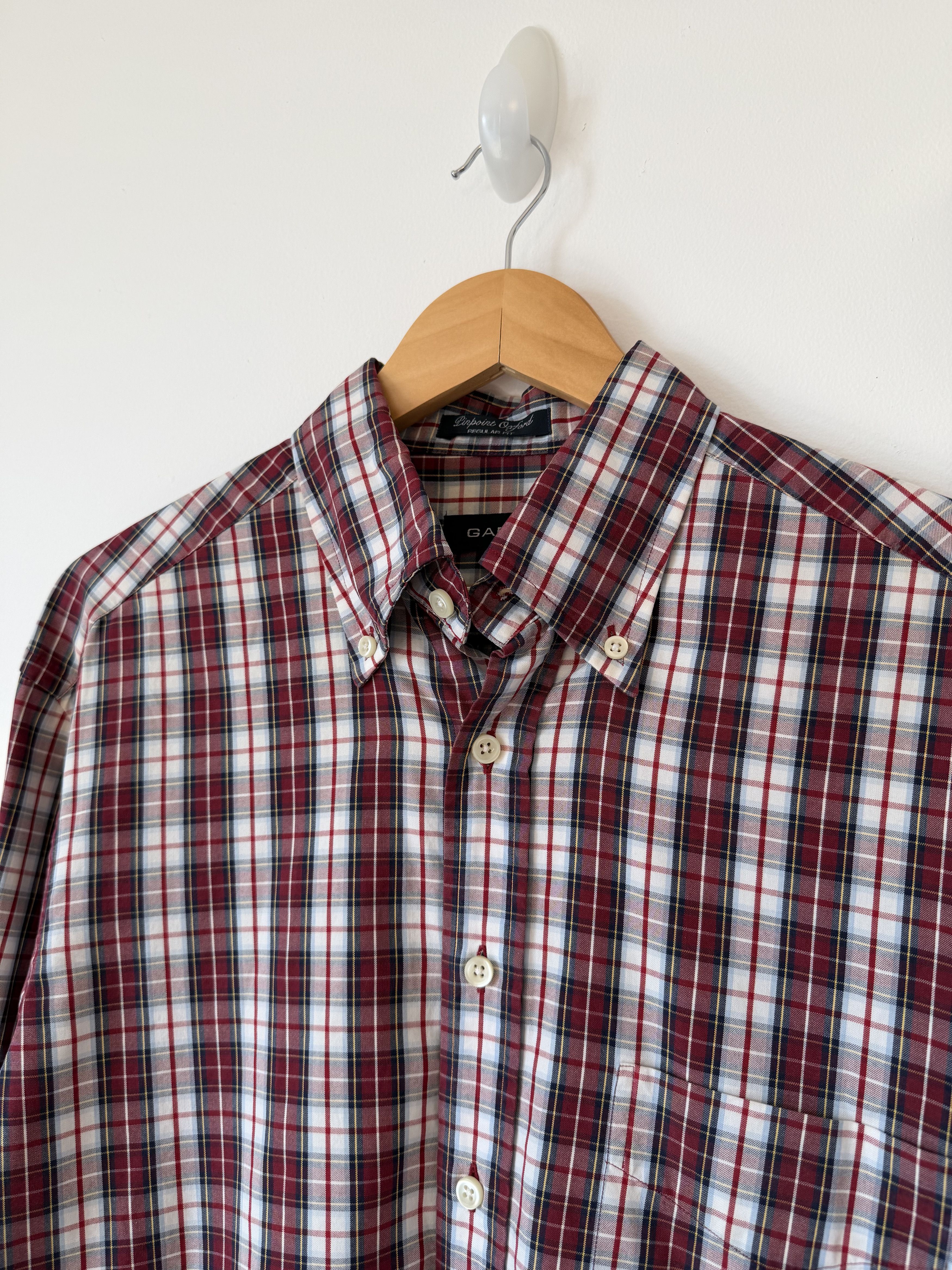 Gant GANT Rugger Plaid Button Down Shirt Medium Red Navy Size US M / EU 48-50 / 2 - 7 Thumbnail