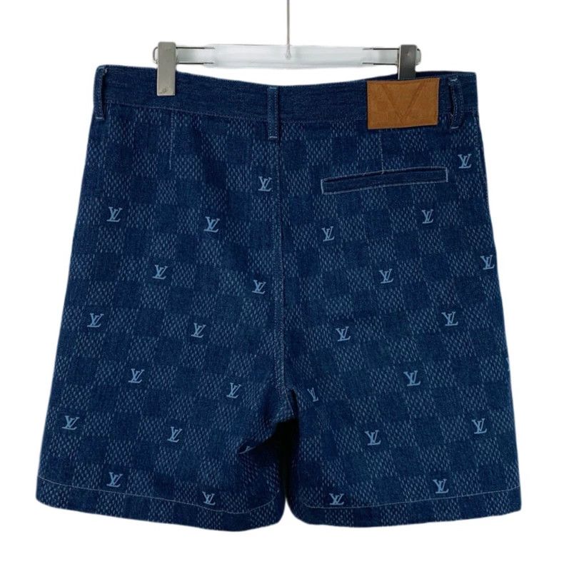 Louis Vuitton Louis Vuitton 24 navy blue logo embroidered checkerboard c Size US 32 / EU 48 - 2 Thumbnail