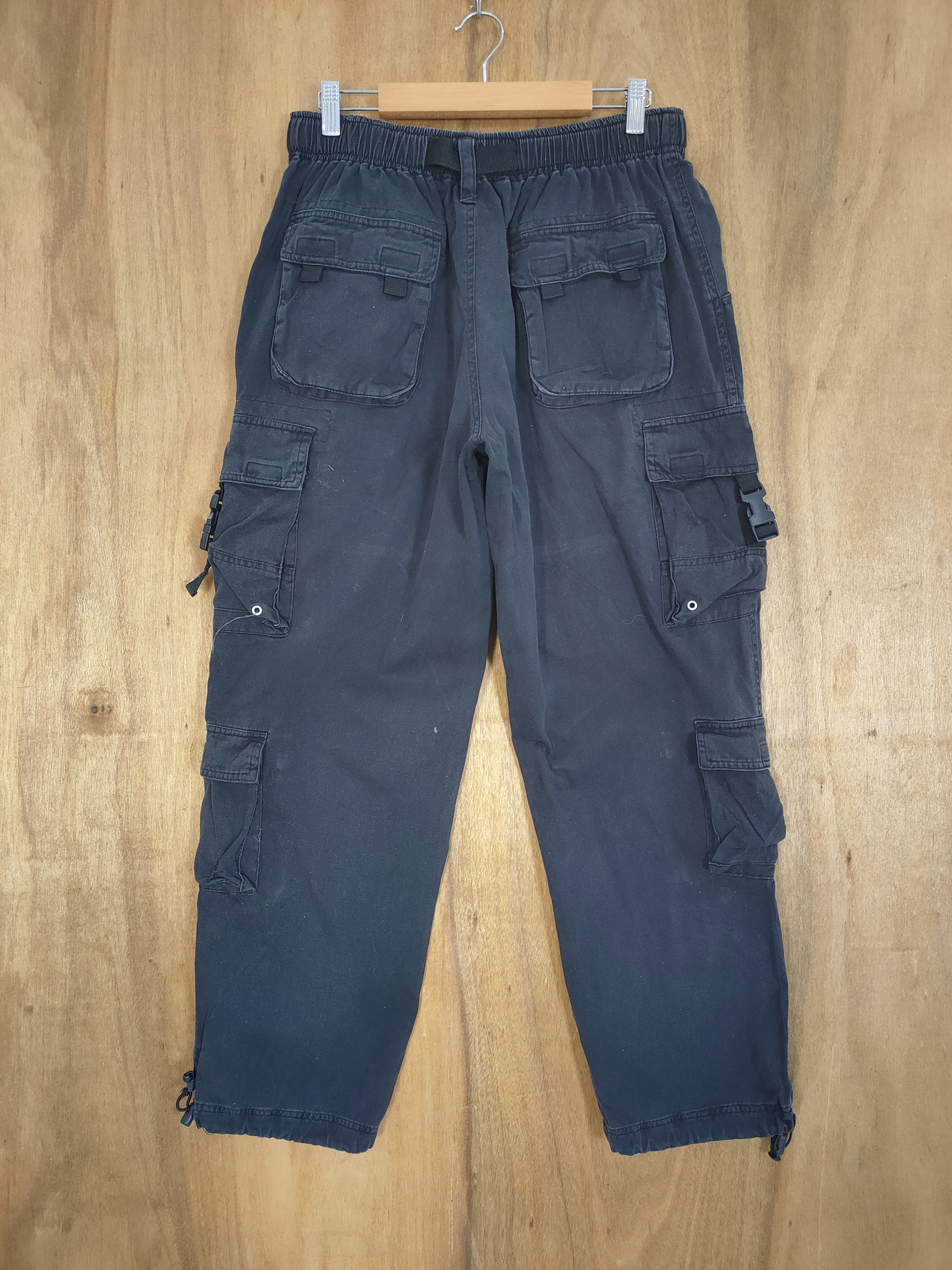 image of Black Multipocket Cargo Pants, Men's (Size 30)
