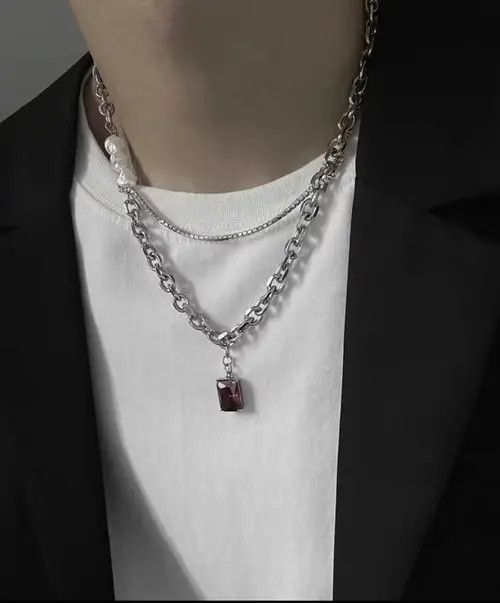 Designer × Vintage Vintage ruby and pearl necklace Size ONE SIZE - 2 Thumbnail
