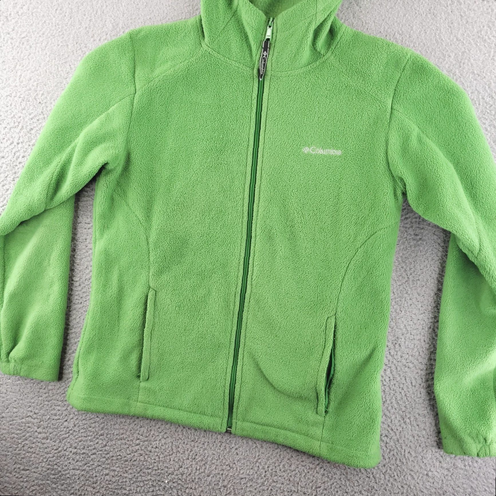 Vintage VINTAGE Columbia Hoodie Womens Large Green Zip Fleece Polyester Size L / US 10 / IT 46 - 2 Thumbnail