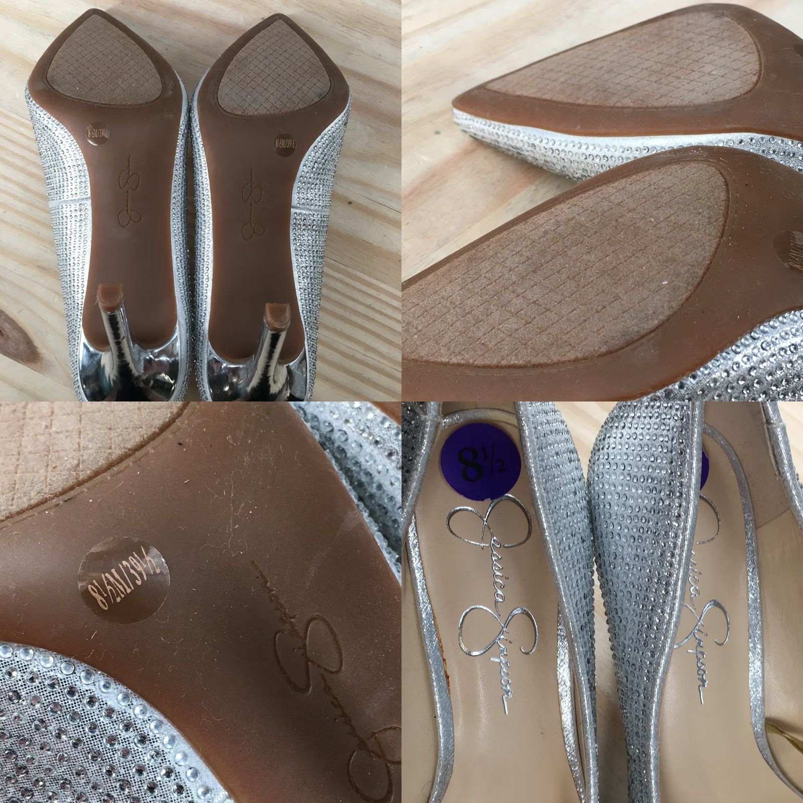 Jessica Simpson Jessica Simpson Heels Womens 8.5 M Lindiza Stiletto Pumps Rhinestone Silver Heel Size US 9 / IT 39 - 9 Thumbnail
