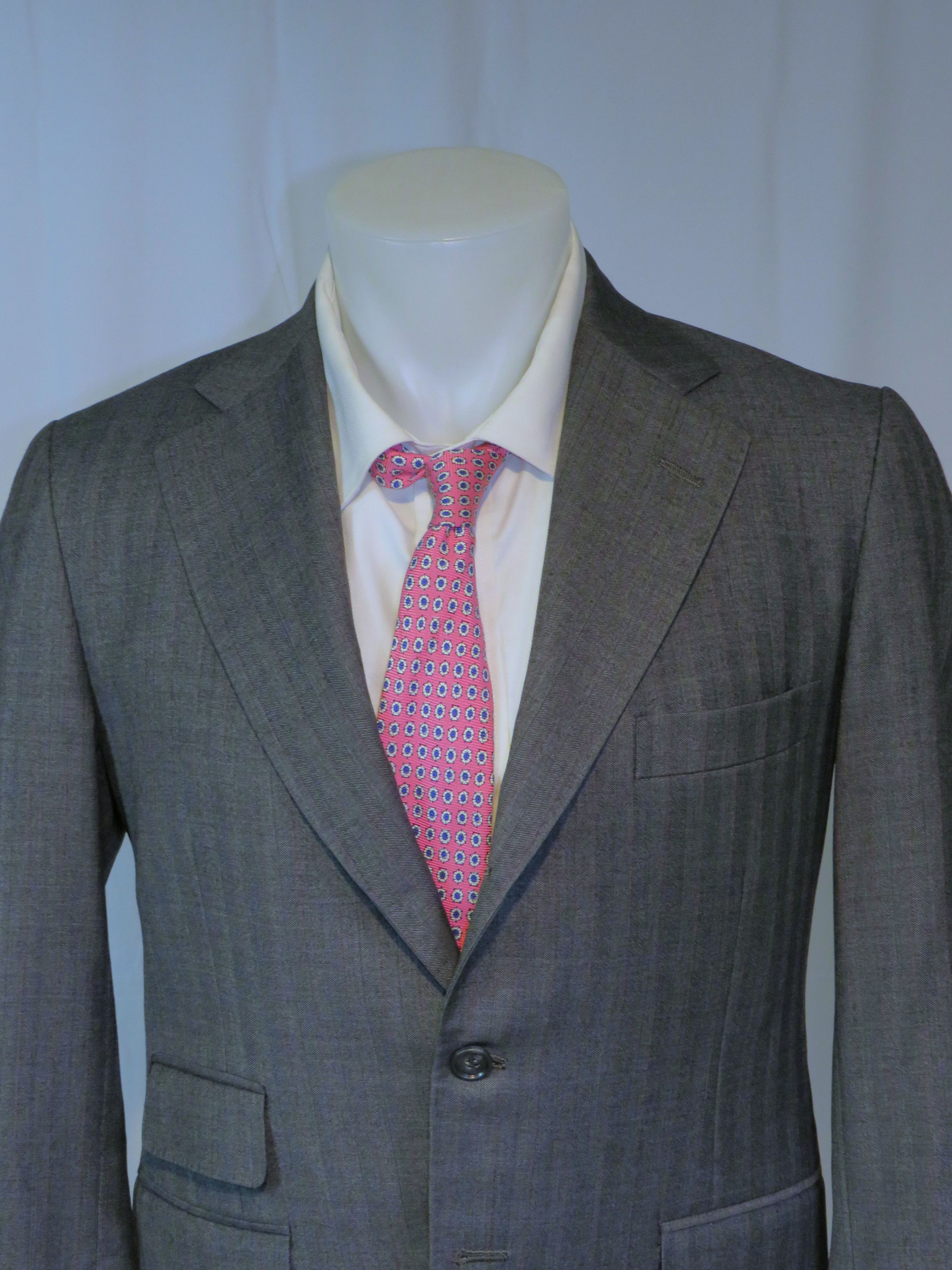 Other Sam Leung New York Gray Stripe Three Roll Two Suit 38S Size 38S - 4 Thumbnail