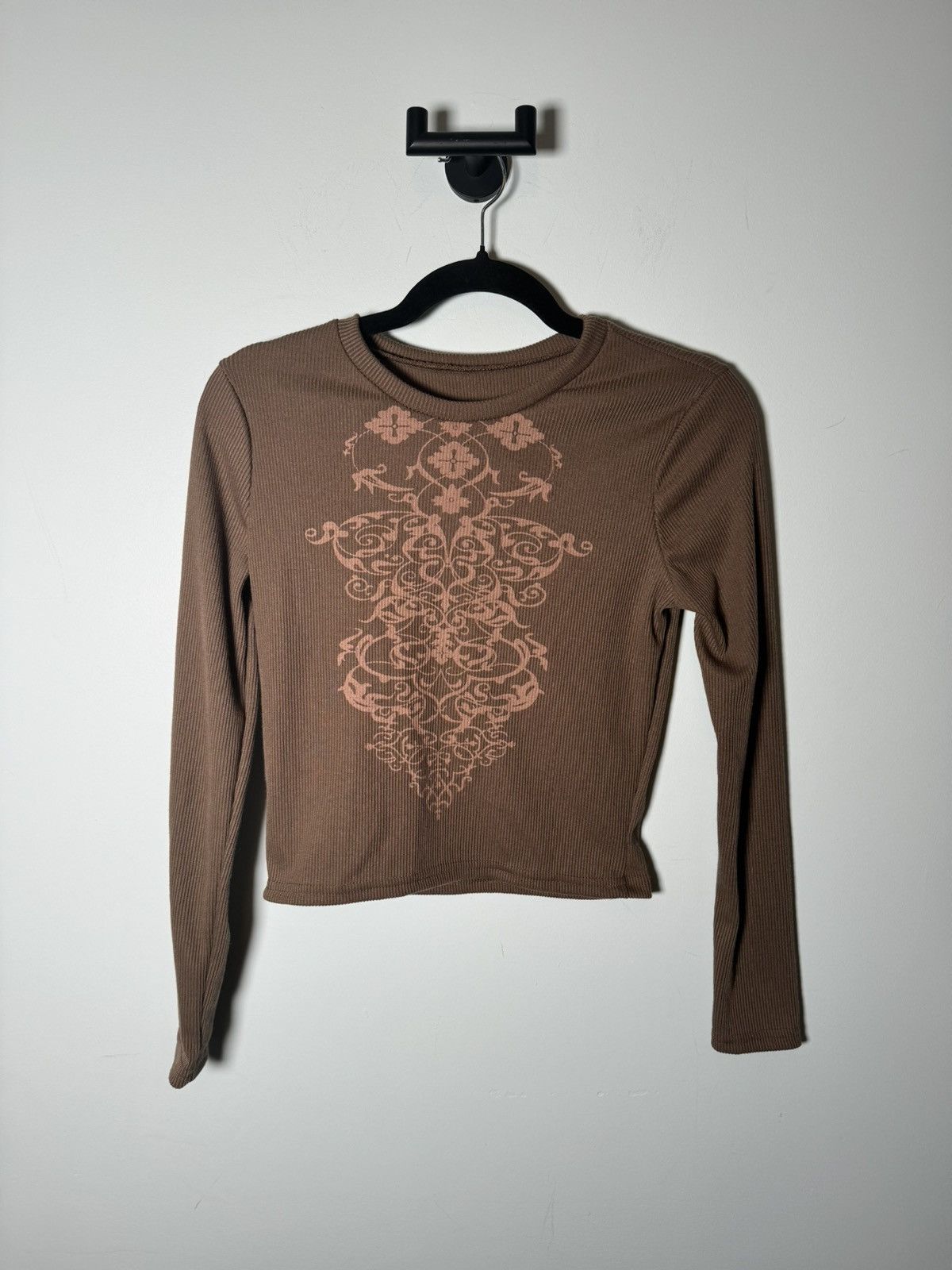 Y2K Mallcore Grunge Crop Top Brown