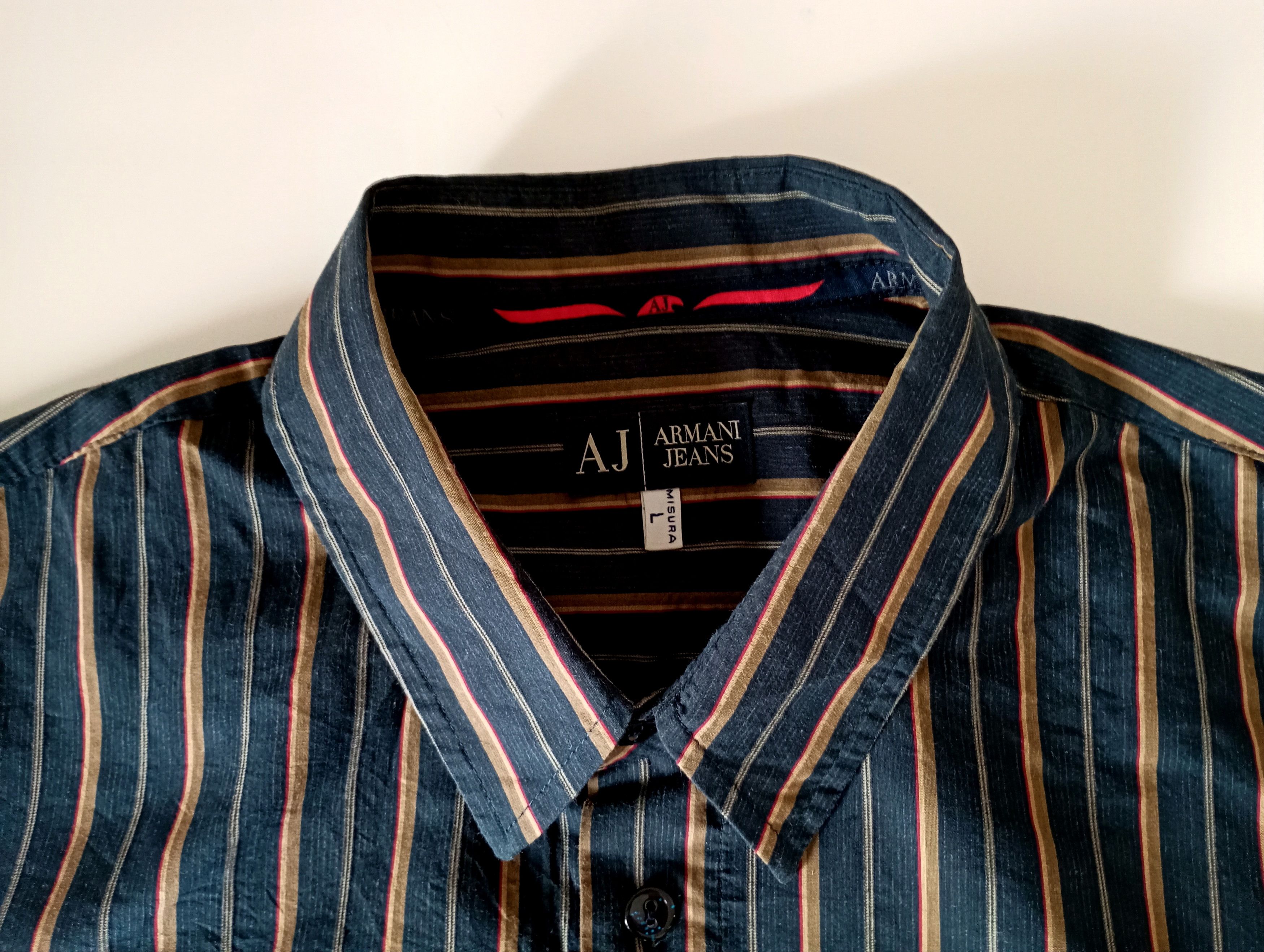 Armani Armani Jeans vintage designer striped shirt Size US M / EU 48-50 / 2 - 7 Thumbnail