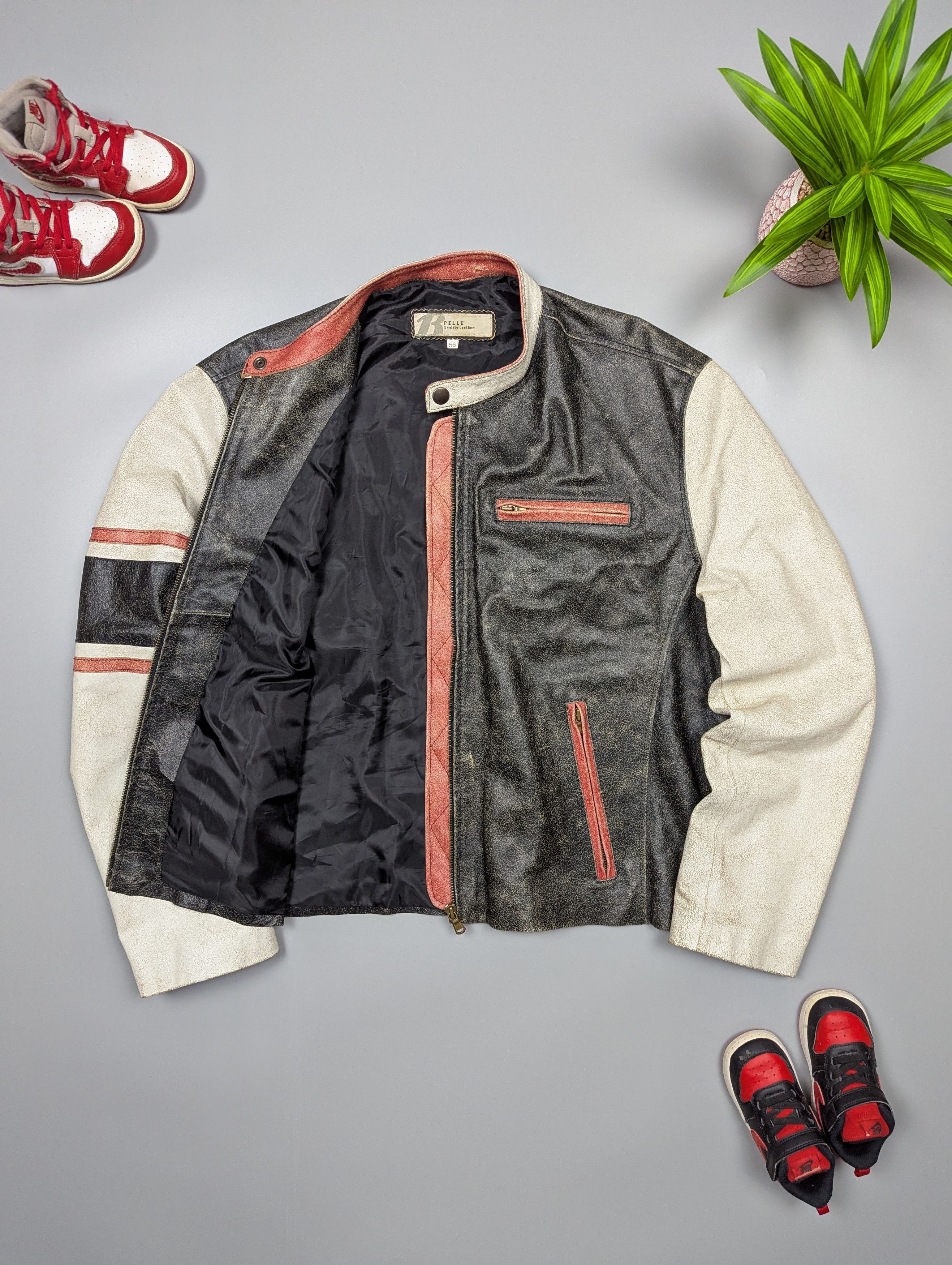 Vera Pelle × Vintage VERA PELLE Vintage Motorcycle Leather Men's Jacket Size 56 Size US XL / EU 56 / 4 - 10 Thumbnail