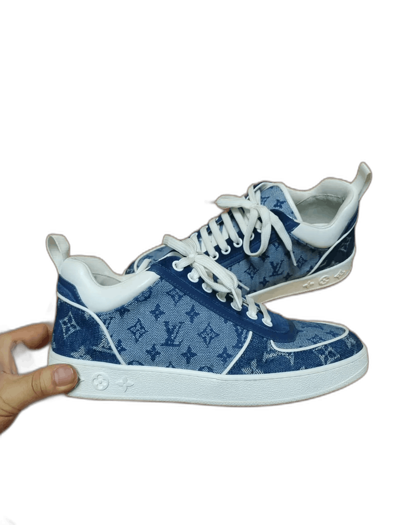Louis Vuitton LV Denim Blue Lace-Up Sneakers for Women-2507 Size US 6 / IT 36 - 1 Thumbnail