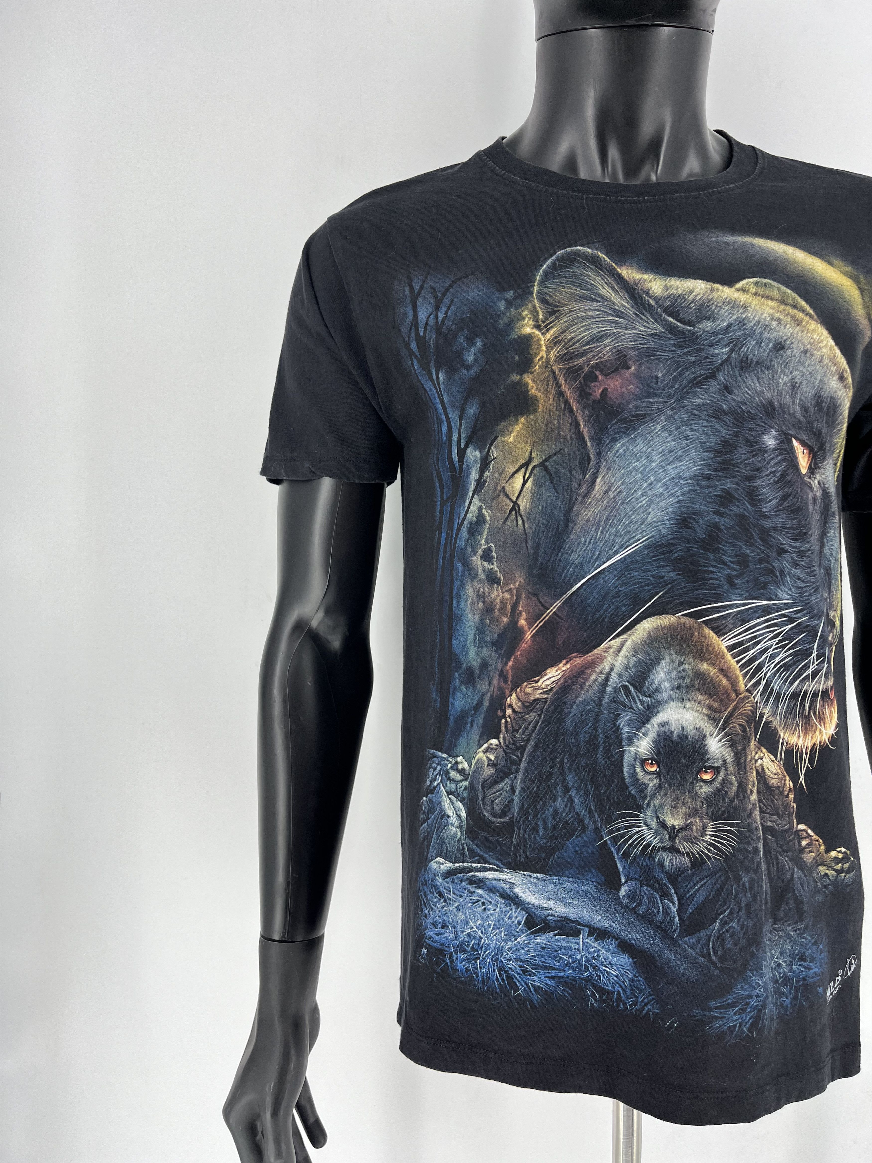 Vintage Vintage Y2K 90s Painted Tiger Face Graphic T-shirt Size US M / EU 48-50 / 2 - 6 Thumbnail