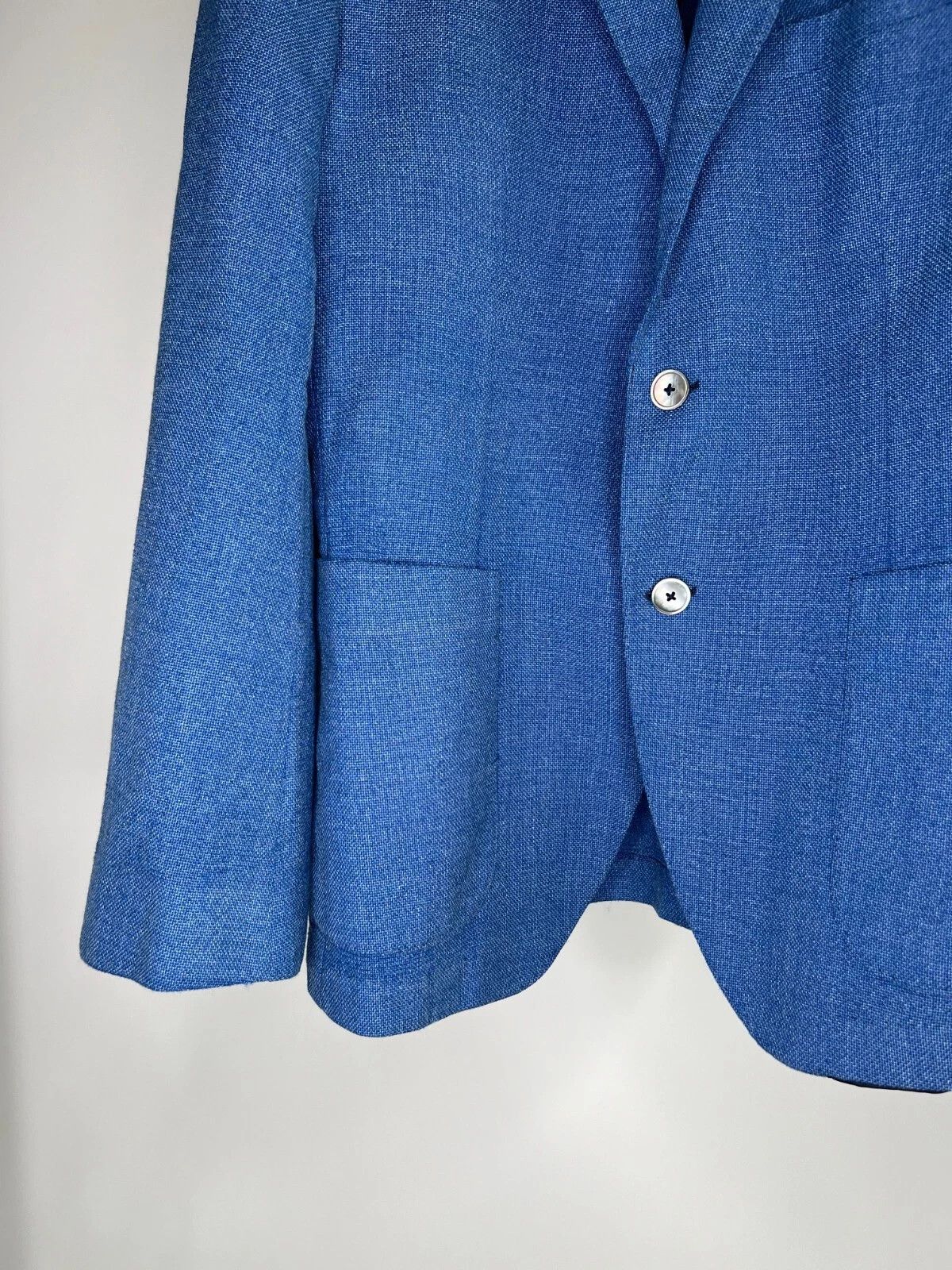 Hugo Boss Hugo Boss Reda Blue Half-Lined Super 110 Wool Blazer Size 40R - 7 Thumbnail