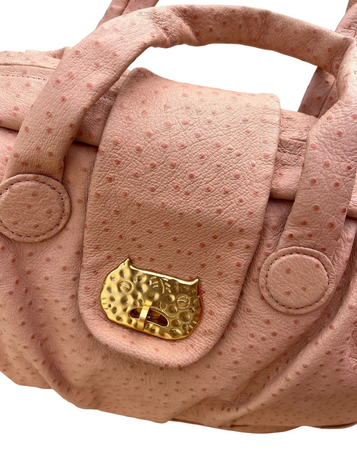 Leather Tsumori Chisato Japan Peach Ostrich Leather Weekend Bag Size ONE SIZE - 18 Thumbnail