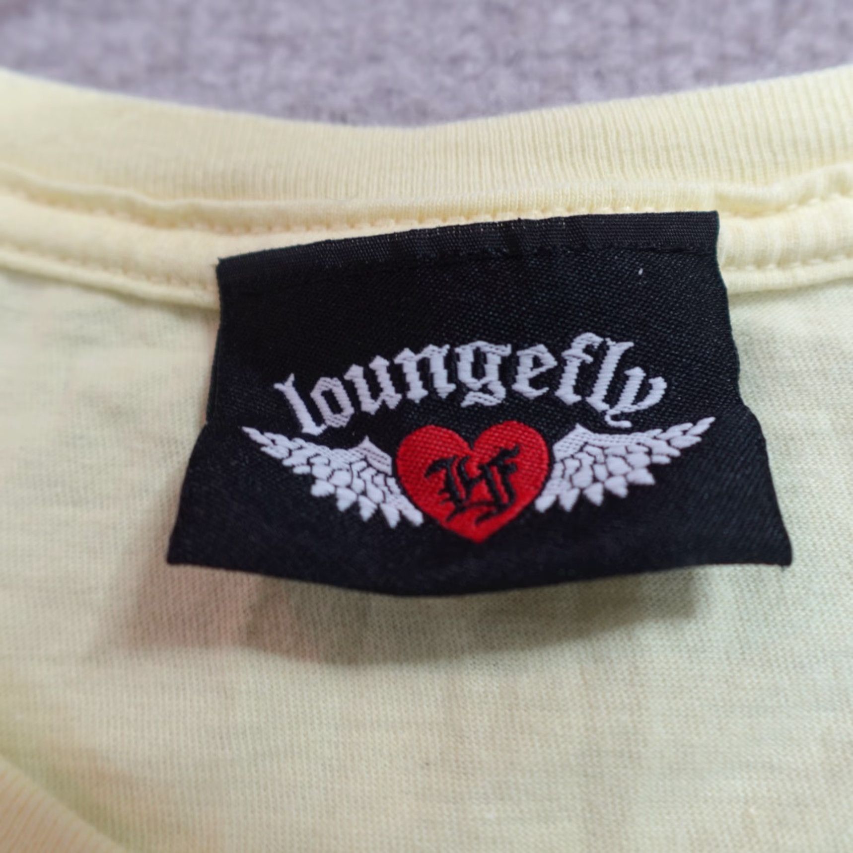 Vintage Loungefly Shirt XL Yellow Angry Panda Cross Bones Men Crew Neck Short Sleeve T-Shirt Graphic Print Size US XL / EU 56 / 4 - 3 Thumbnail