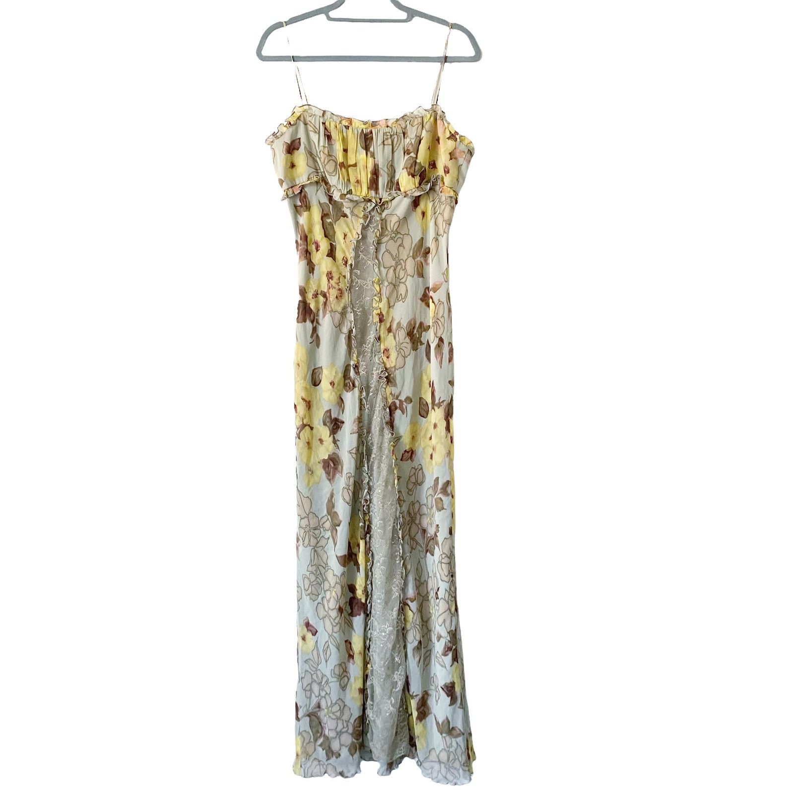 Vintage Vintage ABS Empire Waist Floral Y2K Maxi Dress Size XL / US 12-14 / IT 48-50 - 4 Thumbnail