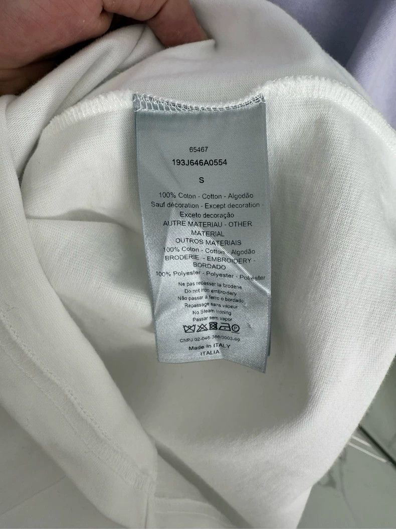 Dior Dior Purple and white color block logo embroidery short sl Size US S / EU 44-46 / 1 - 4 Thumbnail