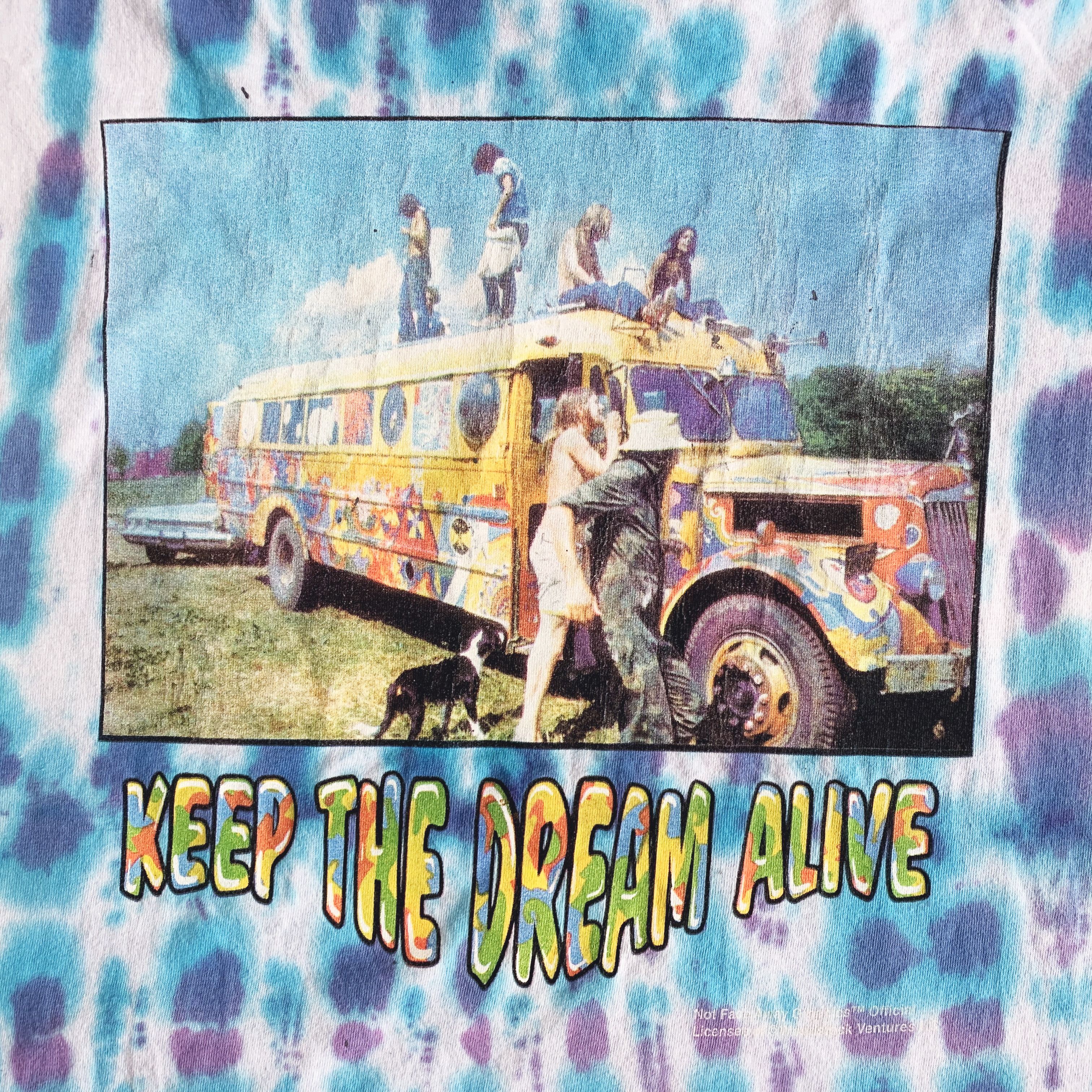 Vintage Vintage 90s WOODSTOCK T shirt Tie Dye Single Stitch Tee Size US L / EU 52-54 / 3 - 6 Thumbnail