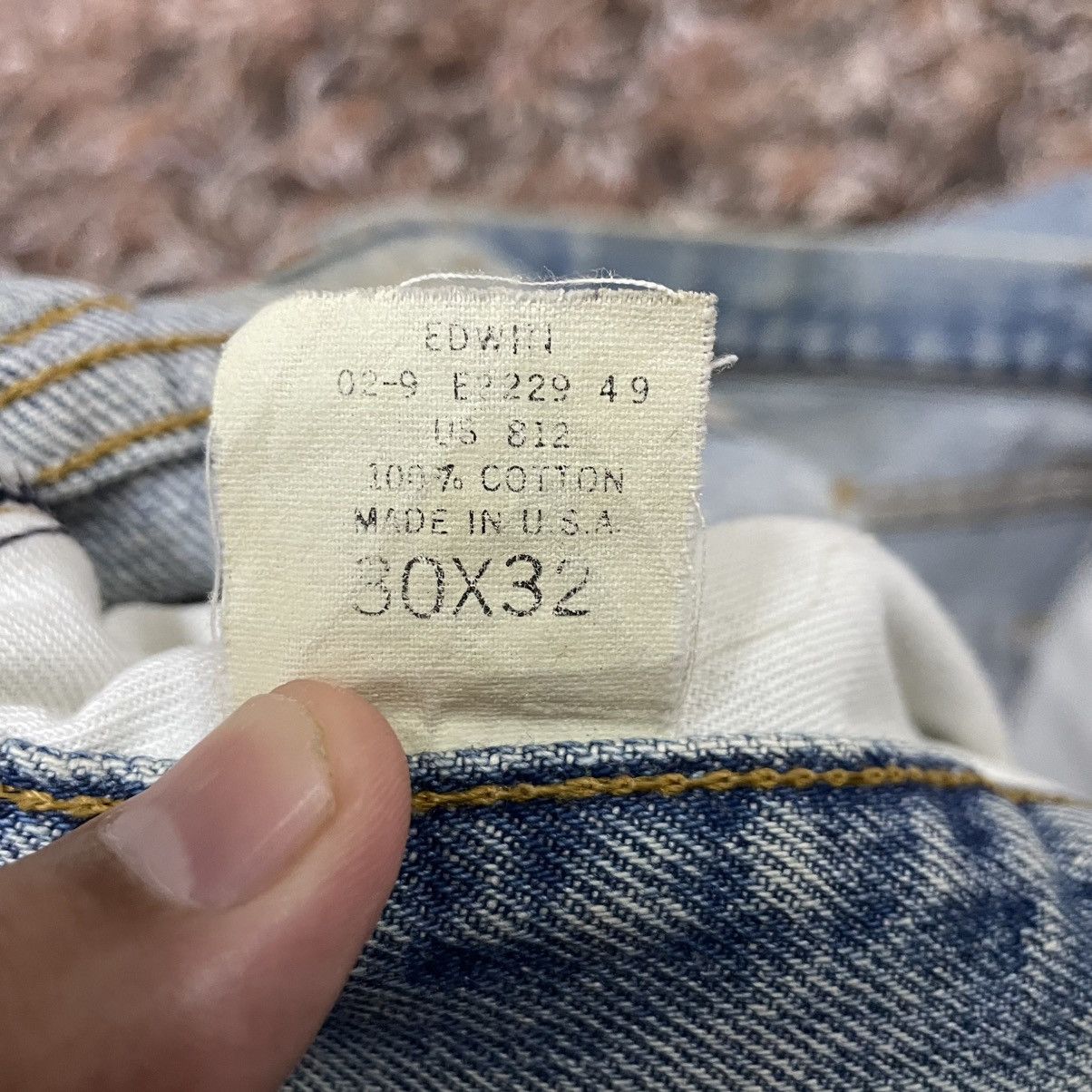 Edwin 🔥Vintage 80s Edwin USA Made Stoned Washed Dirty Denim Jeans Size US 29 - 14 Thumbnail