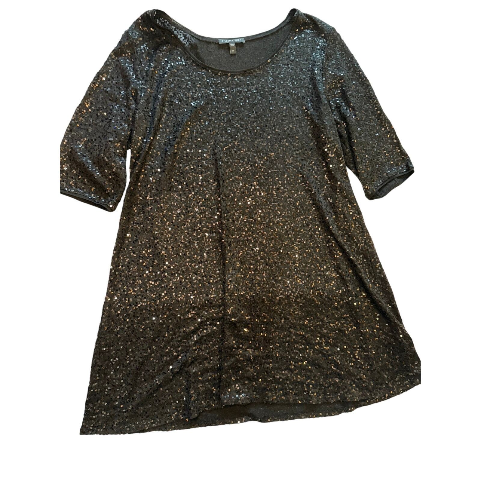 Eileen Fisher Eileen Fisher silk sequin tunic top women's medium Size M / US 6-8 / IT 42-44 - 1 Thumbnail