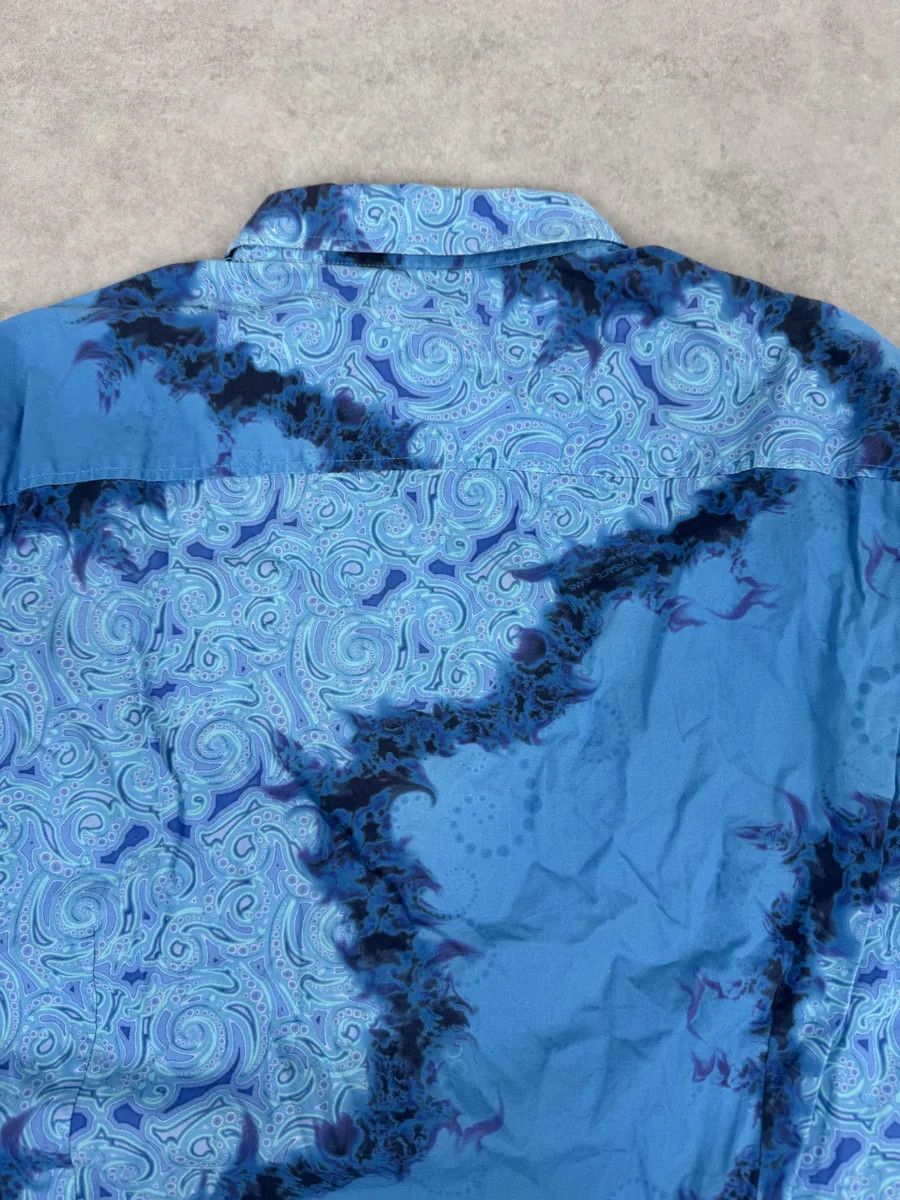 Versace 2010s Versace Blue Abstract Royal Shirt Size US M / EU 48-50 / 2 - 5 Thumbnail