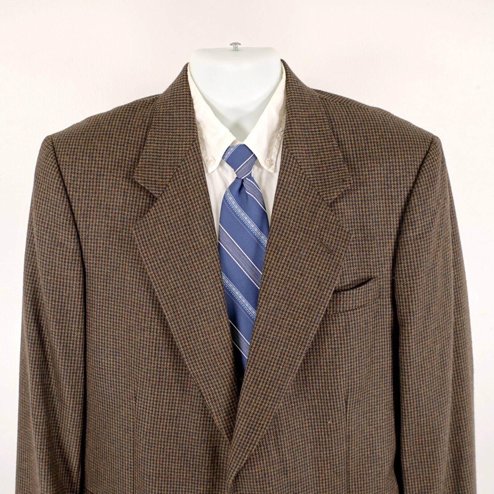Oscar De La Renta Oscar De La Renta 42R Soft Tweed Wool Brown Green Houndstoot Size 42R - 1 Thumbnail