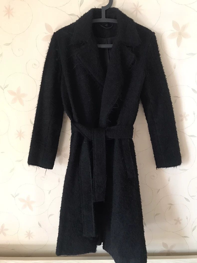 HELMUT LANG Goat cashmere and wool black coat