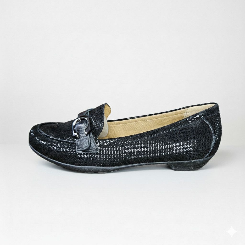 Other Softspots Size 10 Flats Loafers Black Metallic Houndstooth Size US 10 / IT 40 - 4 Thumbnail
