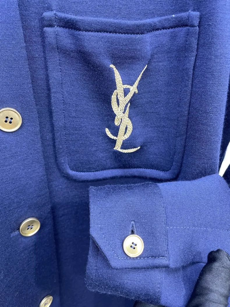 Yves Saint Laurent YSL Saint Laurent Blue Embroidered Jacket- Size S / US 4 / IT 40 - 5 Thumbnail