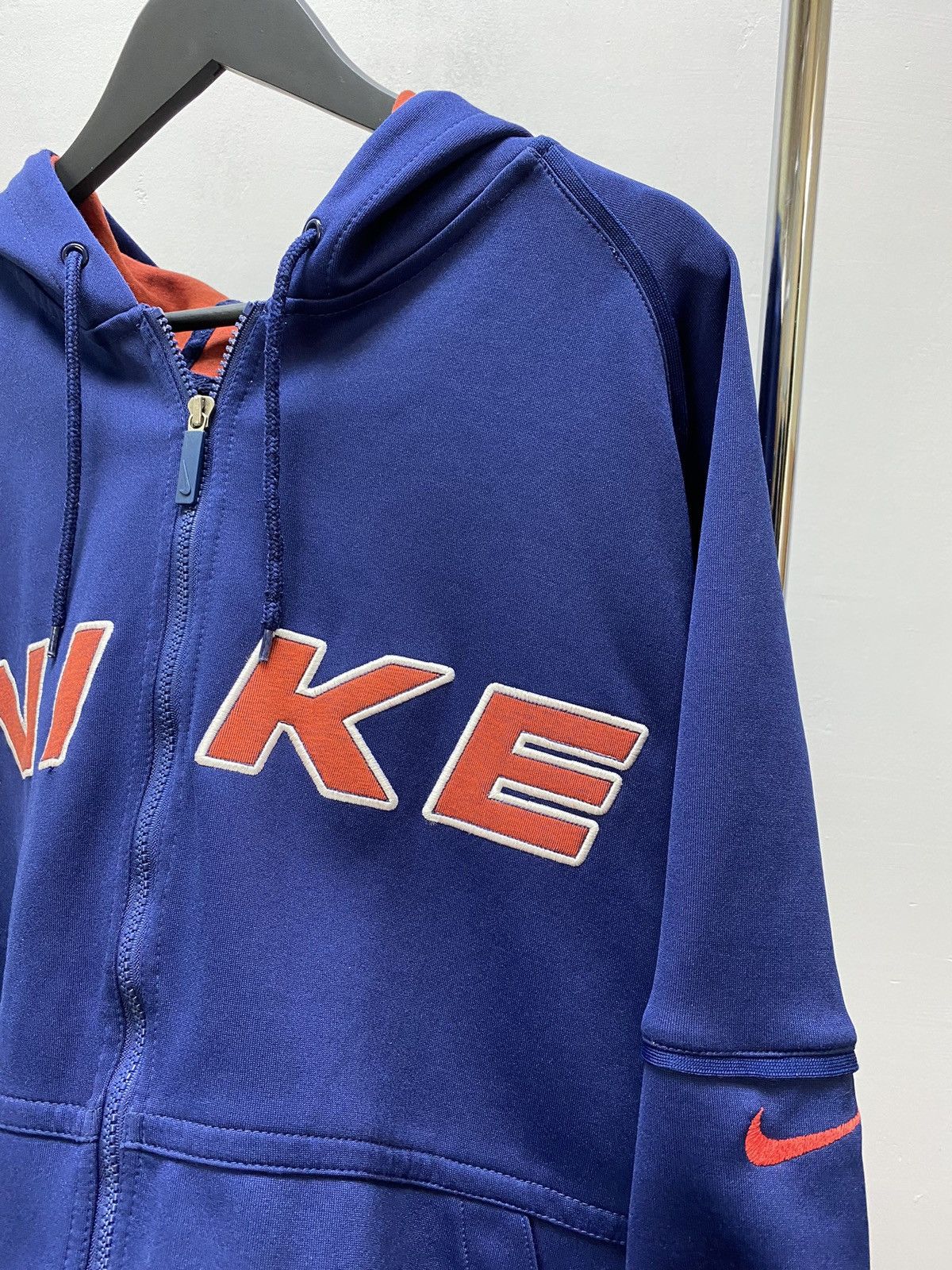 Nike × Vintage 90s NIKE Zip HOODED Y2k CENTRAL HOODIE Size US L / EU 52-54 / 3 - 5 Thumbnail